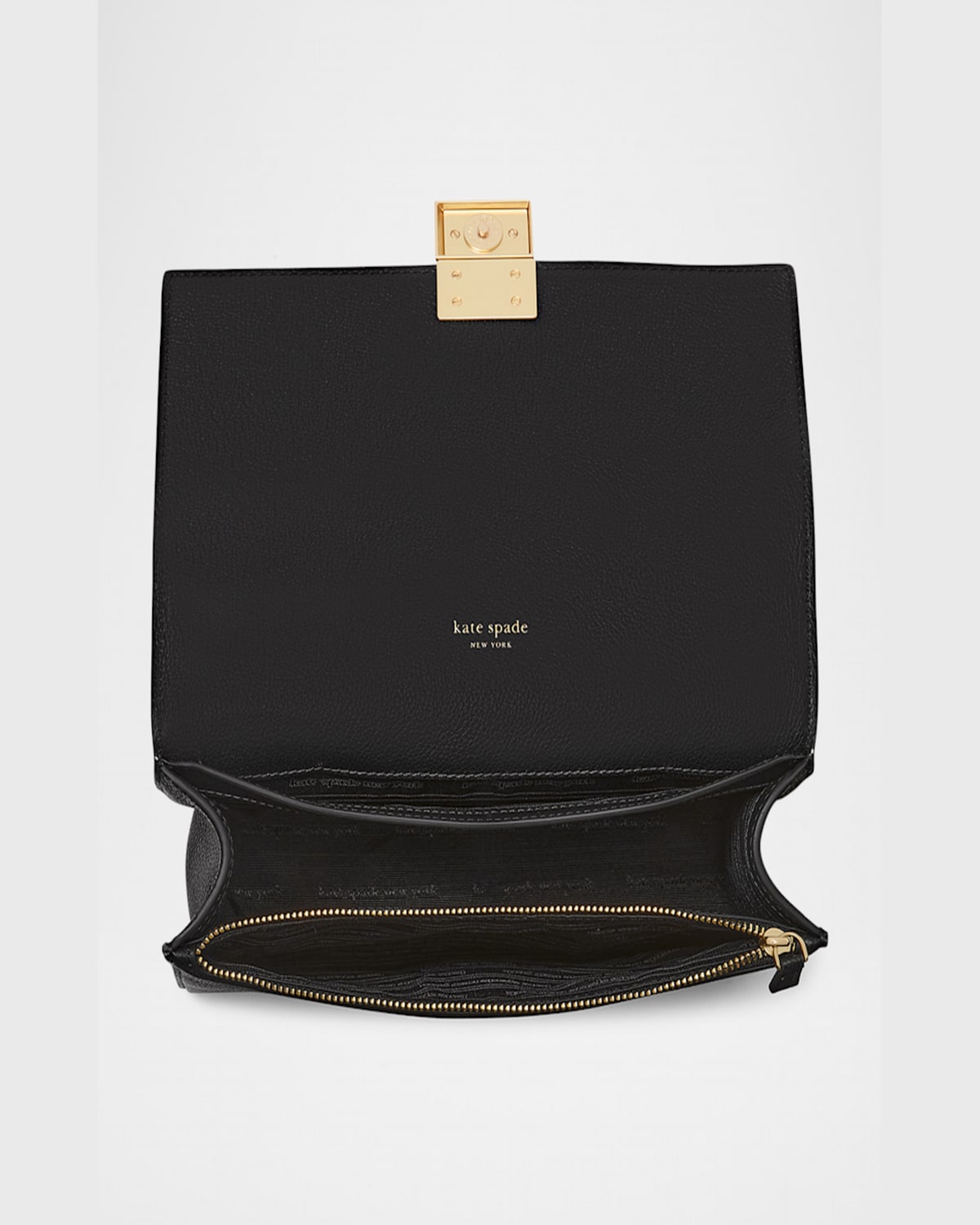 Shop Kate Spade Deco Pebbled Leather Shoulder Bag In Black