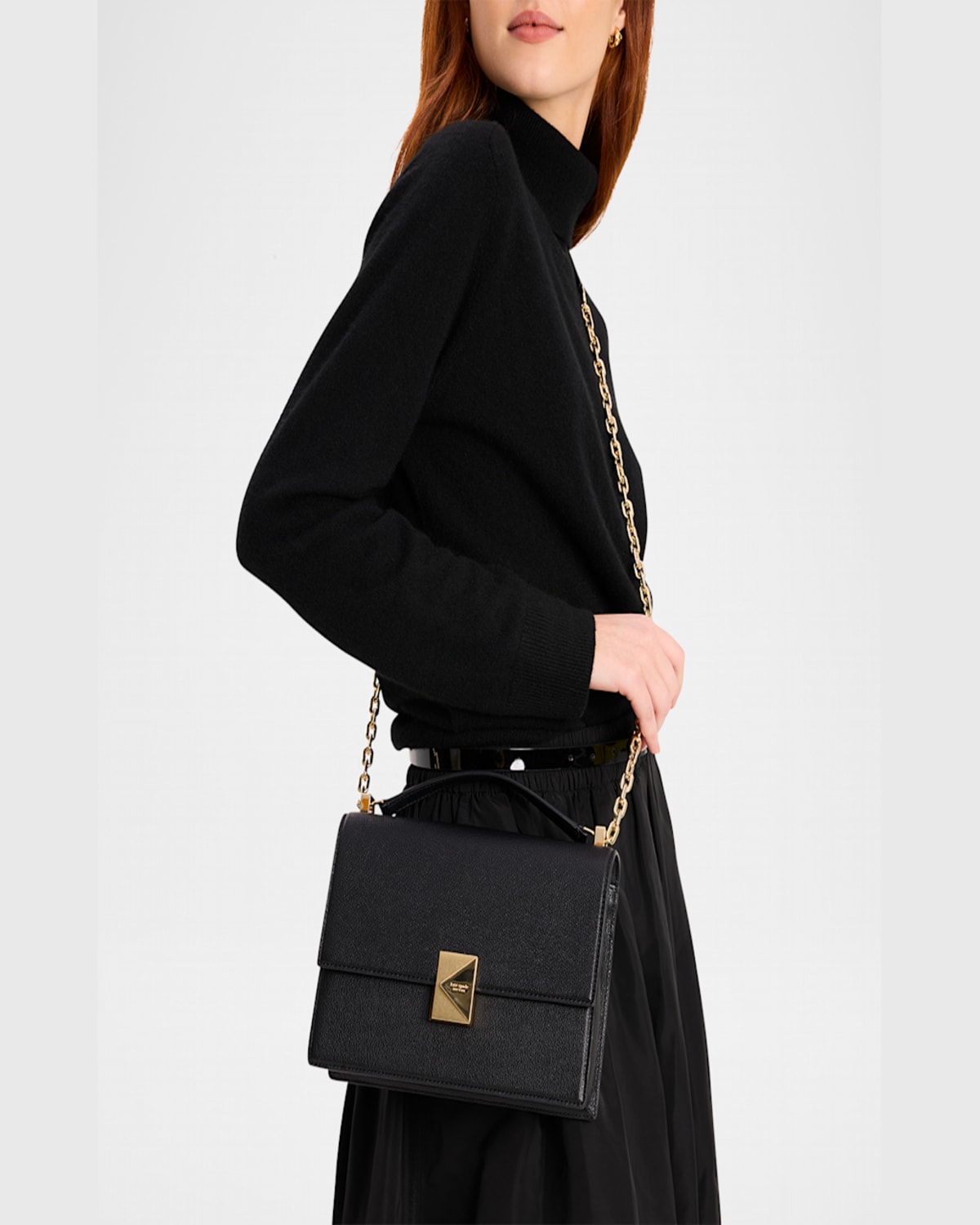KATE SPADE DECO PEBBLED LEATHER SHOULDER BAG 