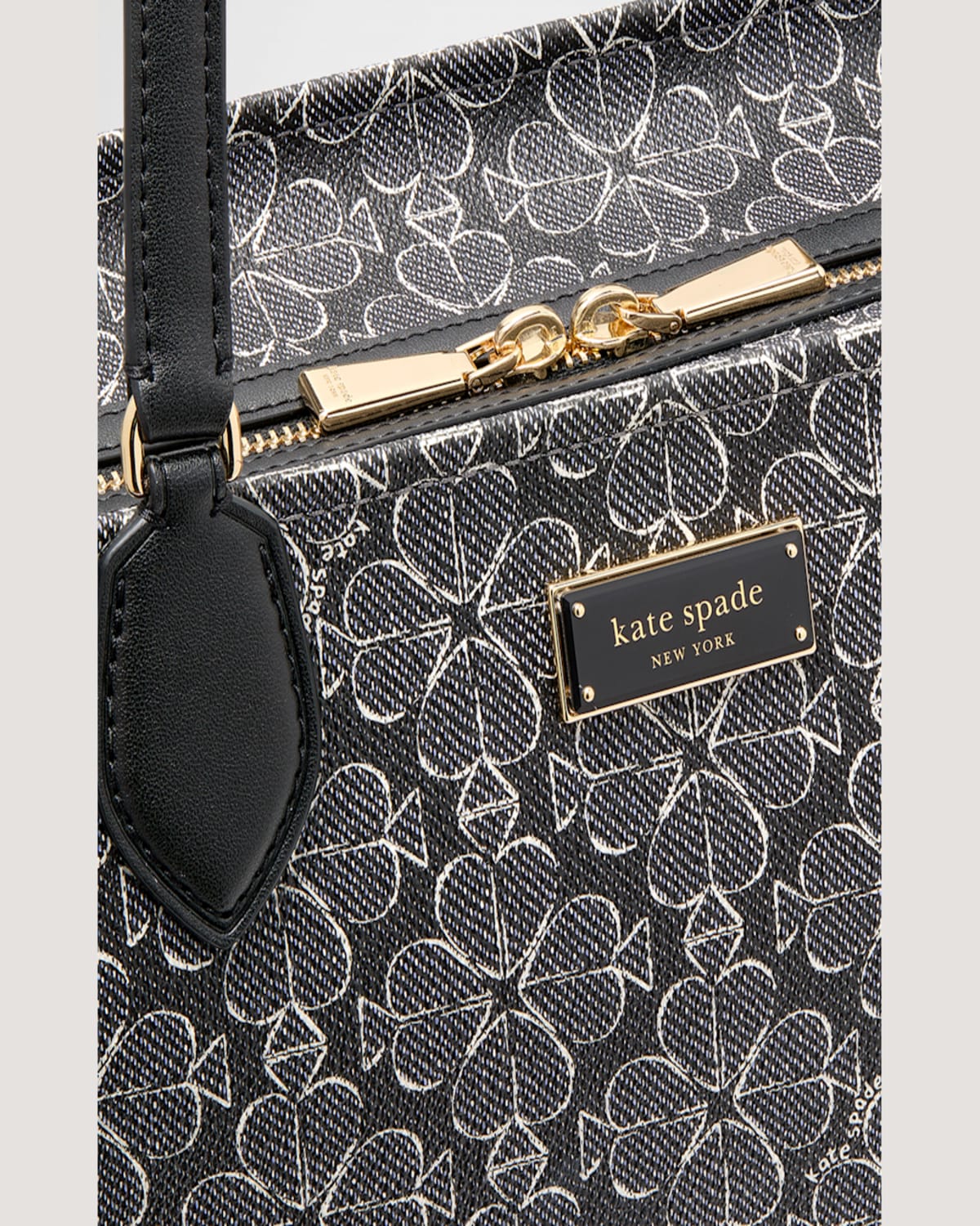 Kate Spade New York Large Spade Floral Coated Canvas Tote In Black Multi