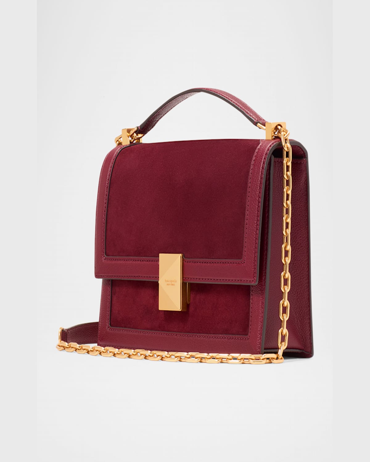 Kate Spade Deco Pebbled Leather & Suede Shoulder Bag In Cherry Juice Multi