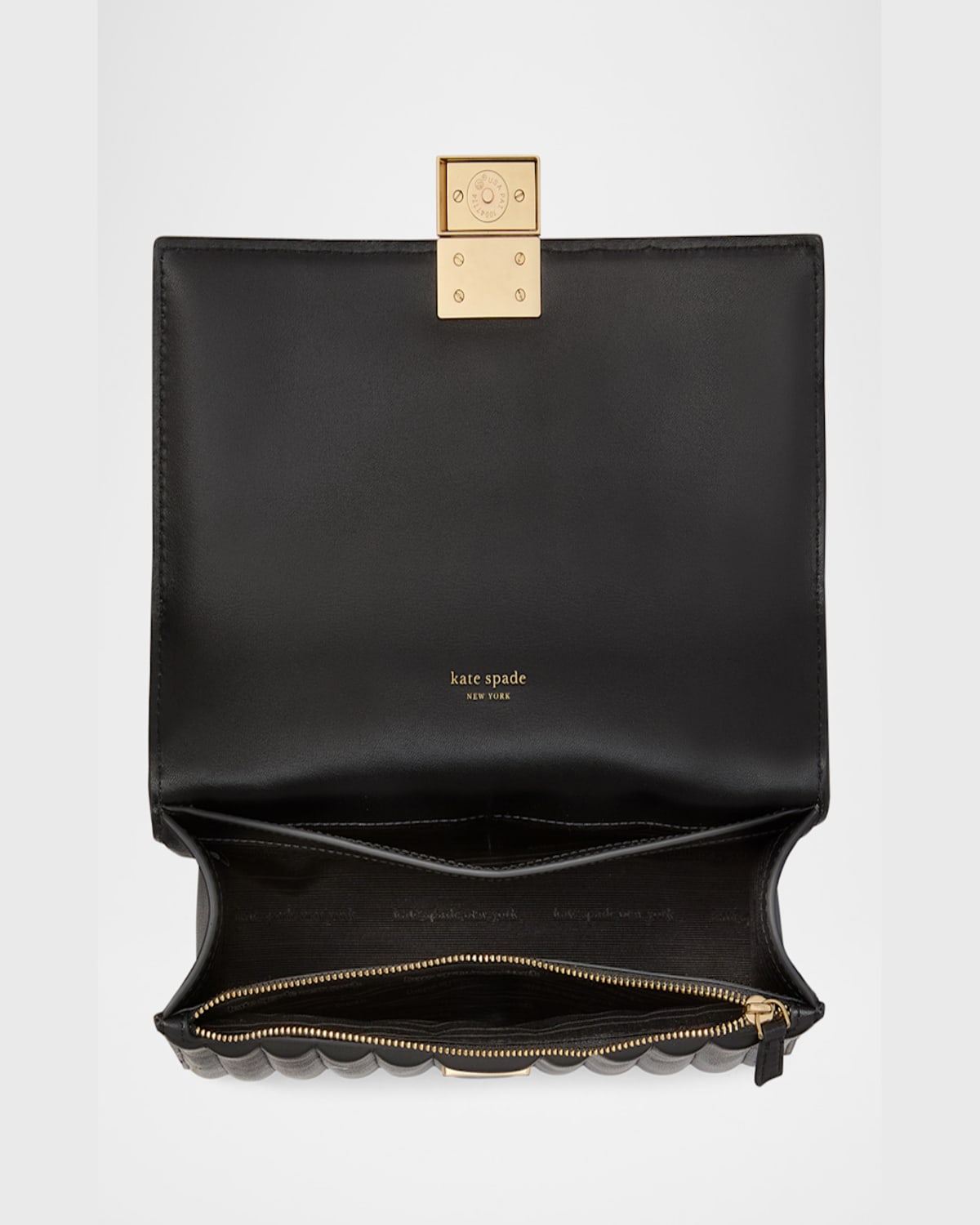 Kate Spade New York Deco Quilted Leather Small Chain Shoulder Bag In Black