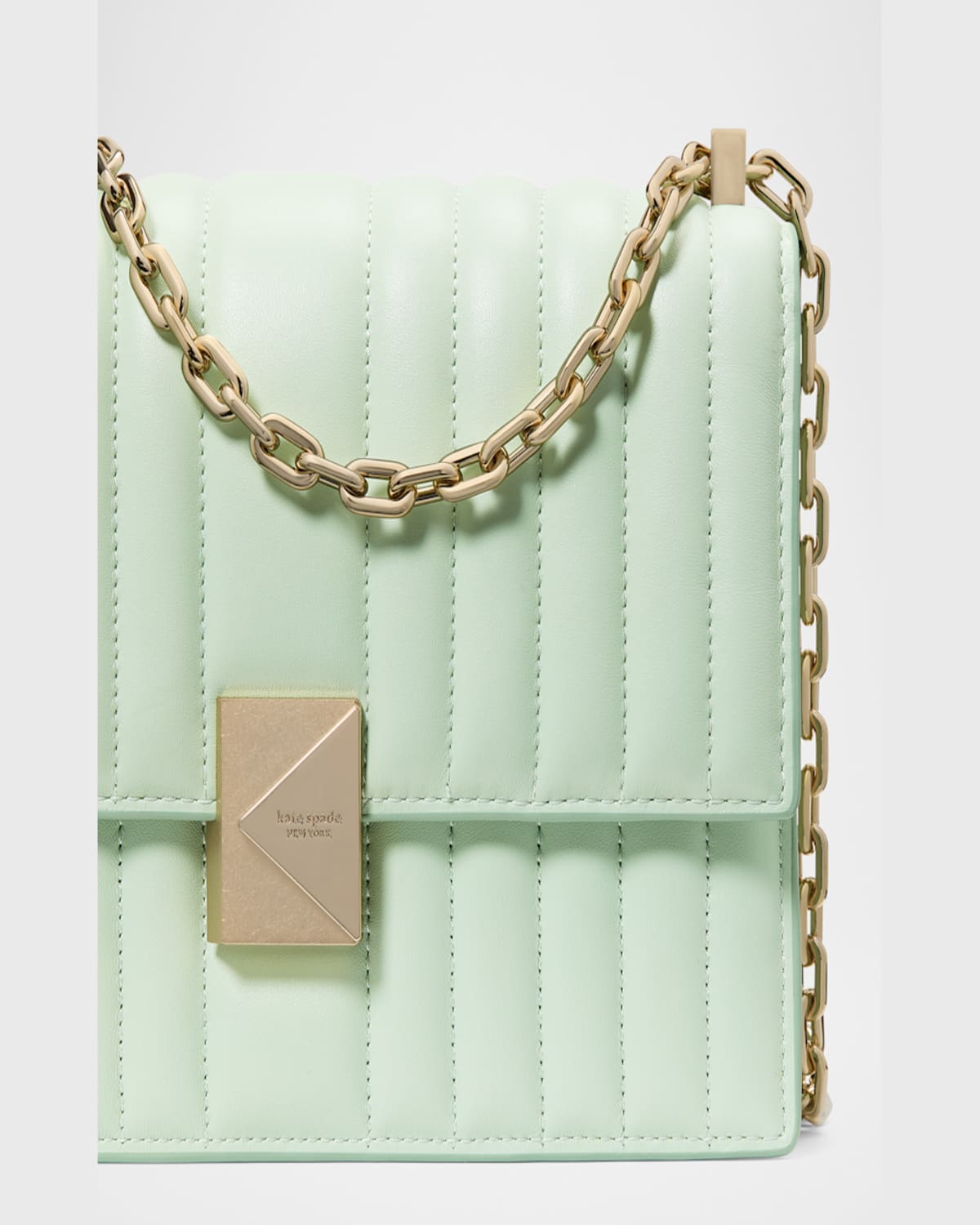 Kate Spade Deco Quilted Leather Shoulder Bag In Jungle Vine