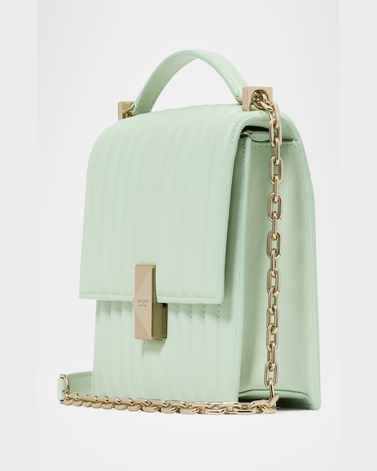 Kate Spade New York Deco Quilted Leather Convertible Crossbody Bag In Pistachio Ice