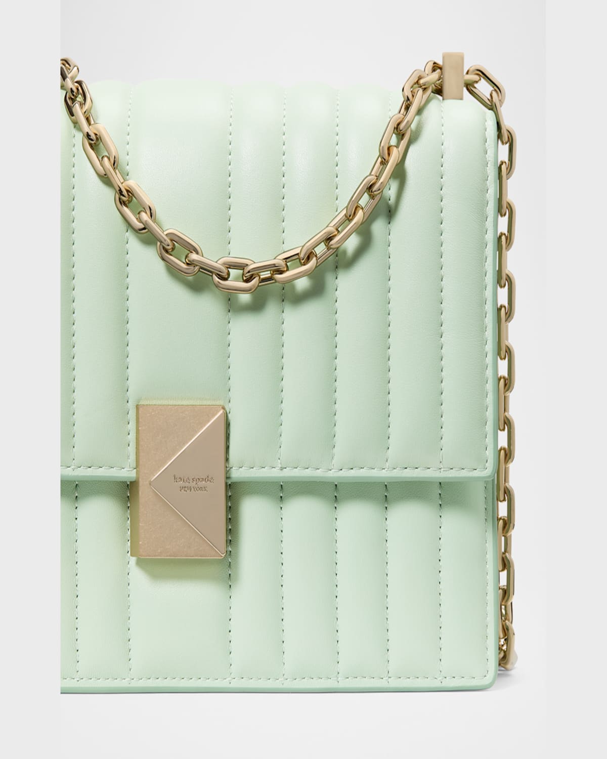 Kate Spade New York Deco Quilted Leather Convertible Crossbody Bag In Pistachio Ice