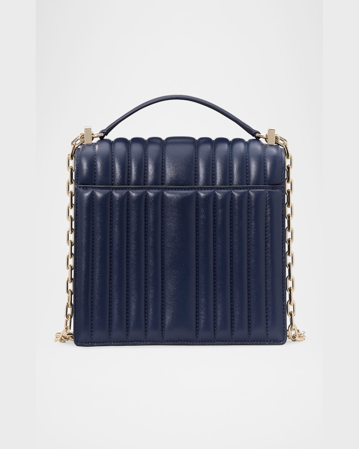 Kate Spade New York Deco Quilted Leather Small Chain Shoulder Bag In Parisian Navy