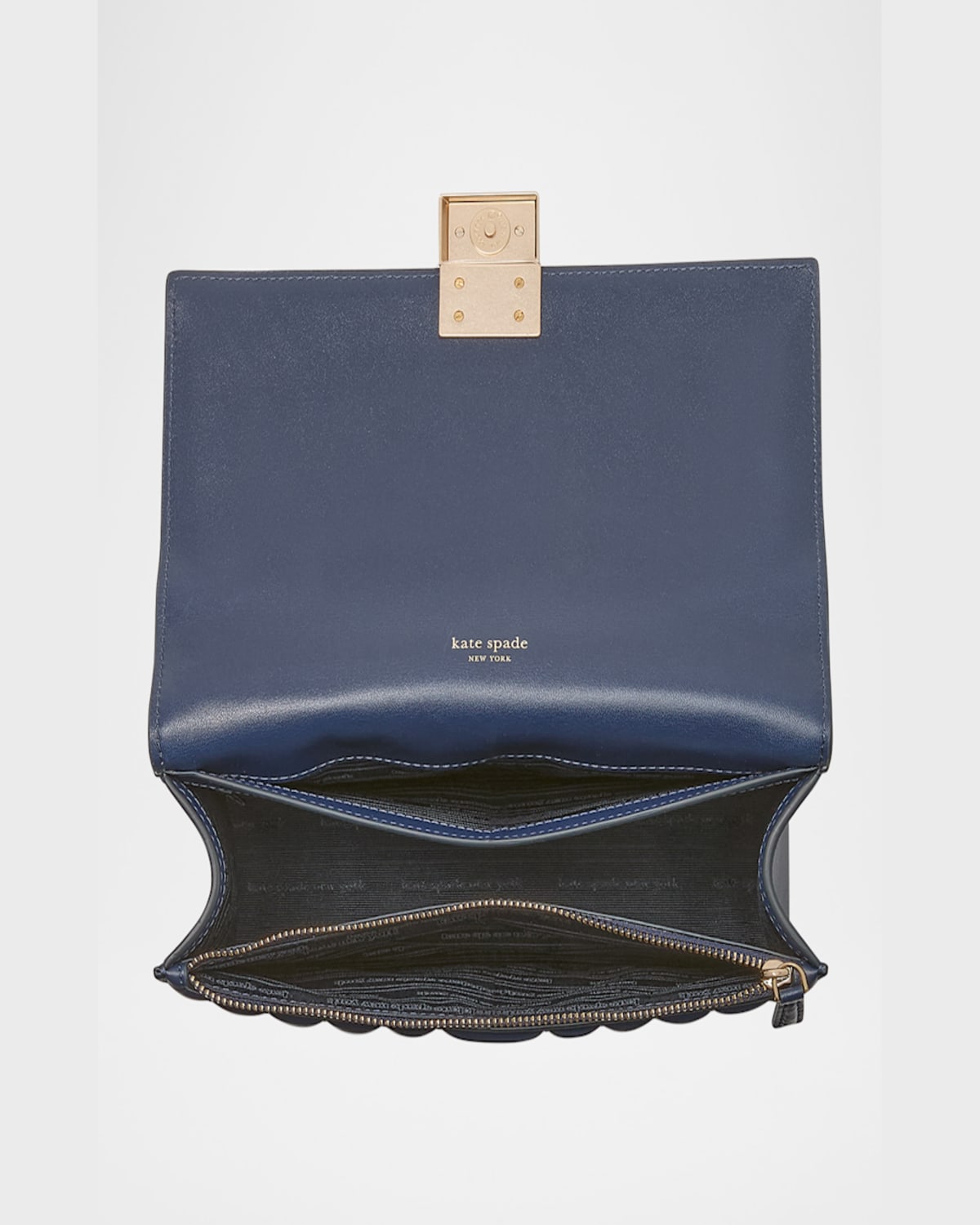 Kate Spade New York Deco Quilted Leather Small Chain Shoulder Bag In Parisian Navy