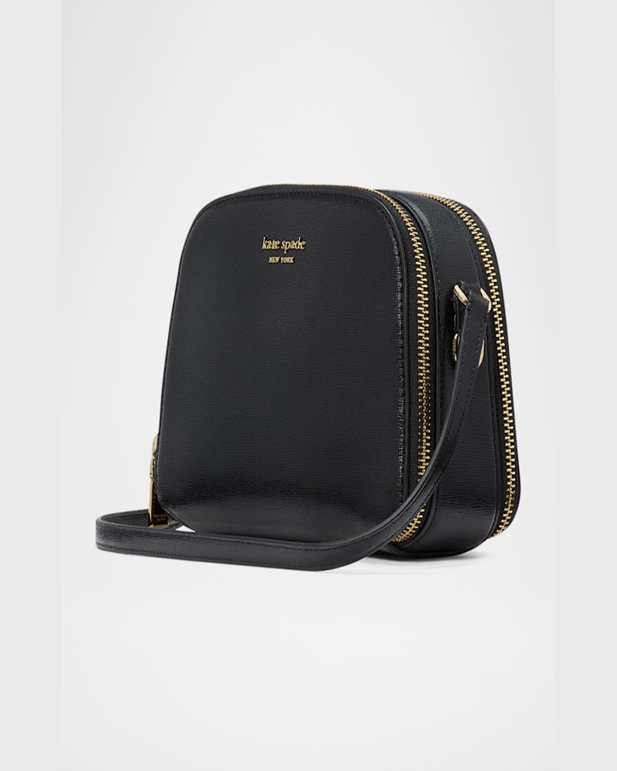 Kate Spade New York Devin Saffiano Leather Double Crossbody Bag In Black