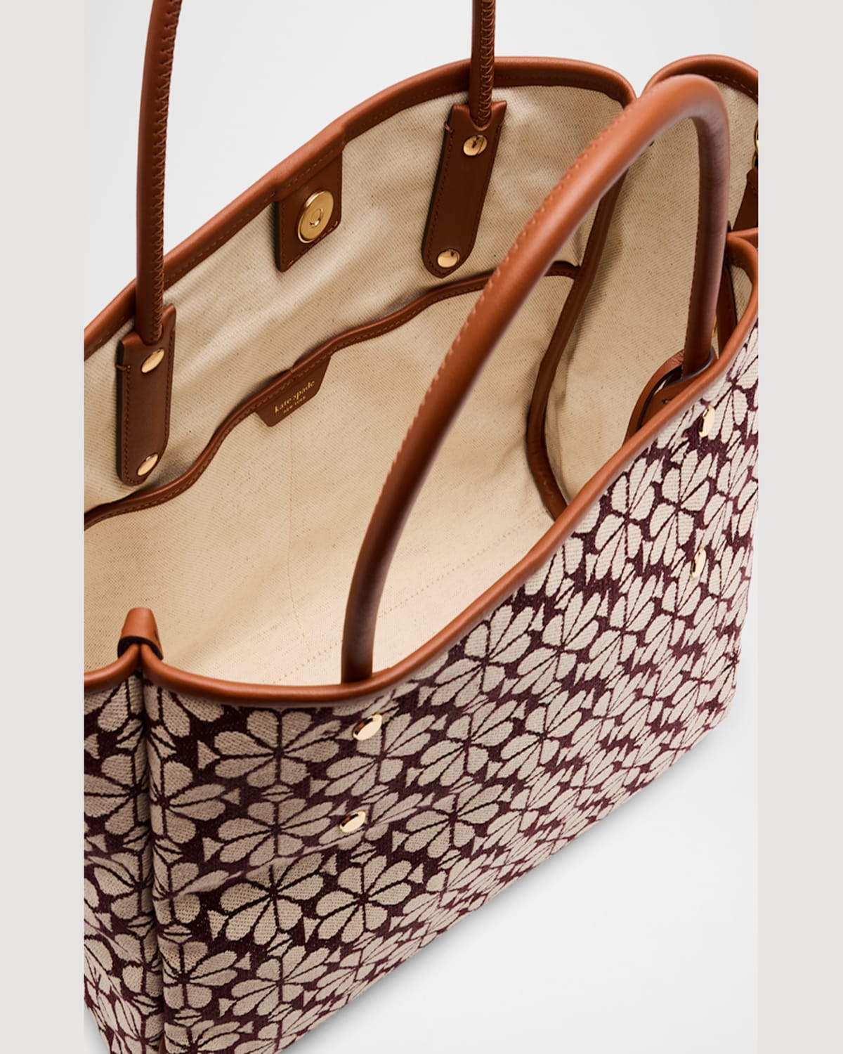 Kate Spade New York Spade Flower Jacquard Tote In Burgundy Multi