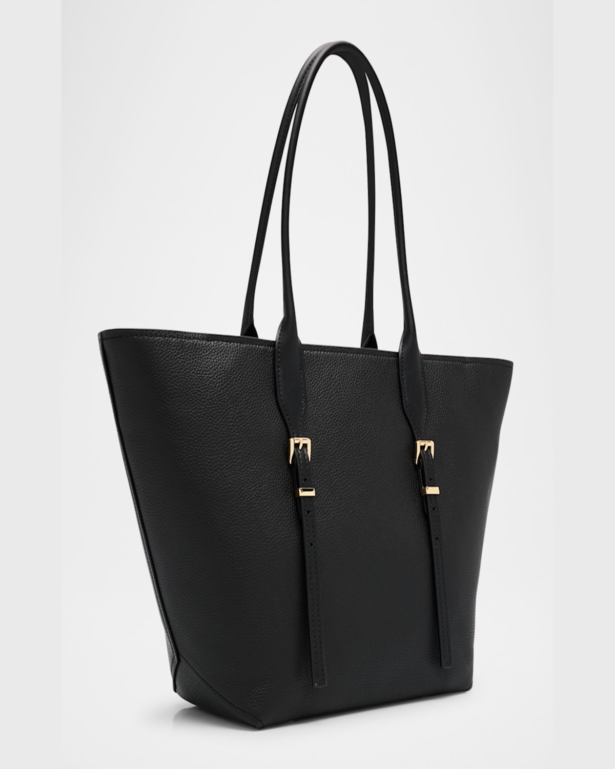 MICHAEL MICHAEL KORS MOORE LARGE BUCKLE LEATHER TOTE BAG 