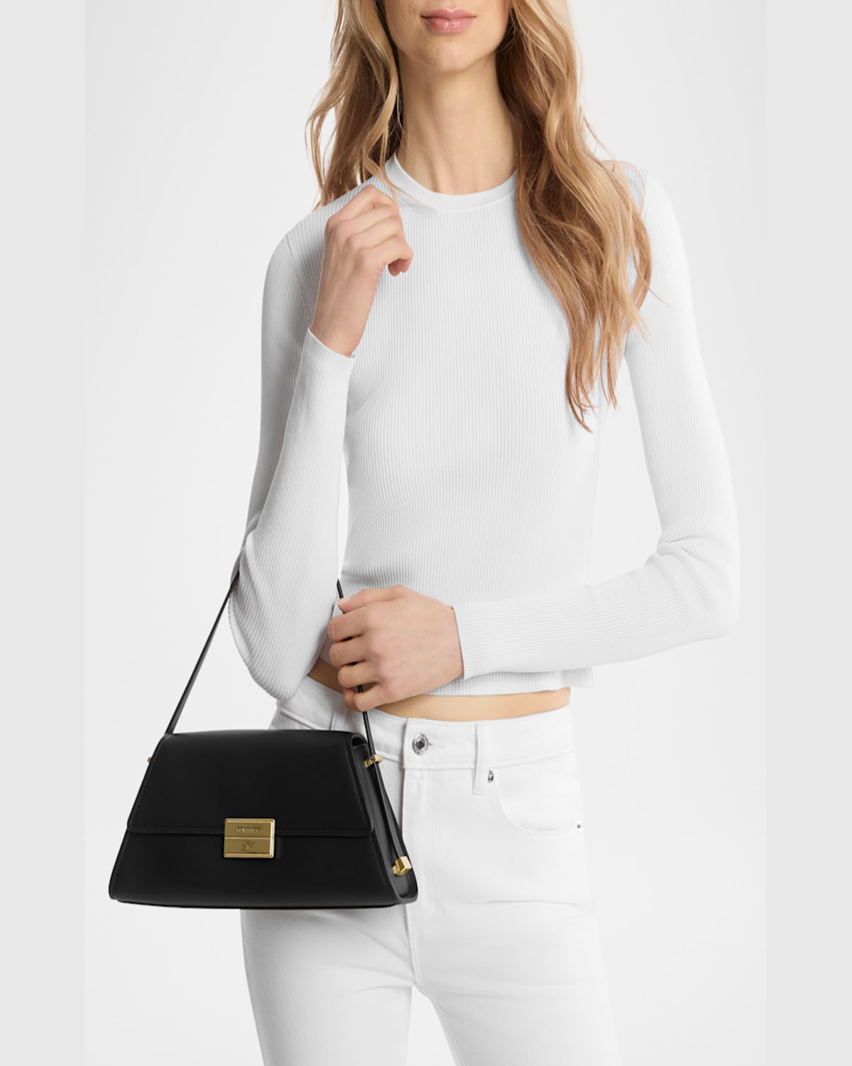 MICHAEL MICHAEL KORS LUDLOW MEDIUM CONVERTIBLE LEATHER SHOULDER BAG 