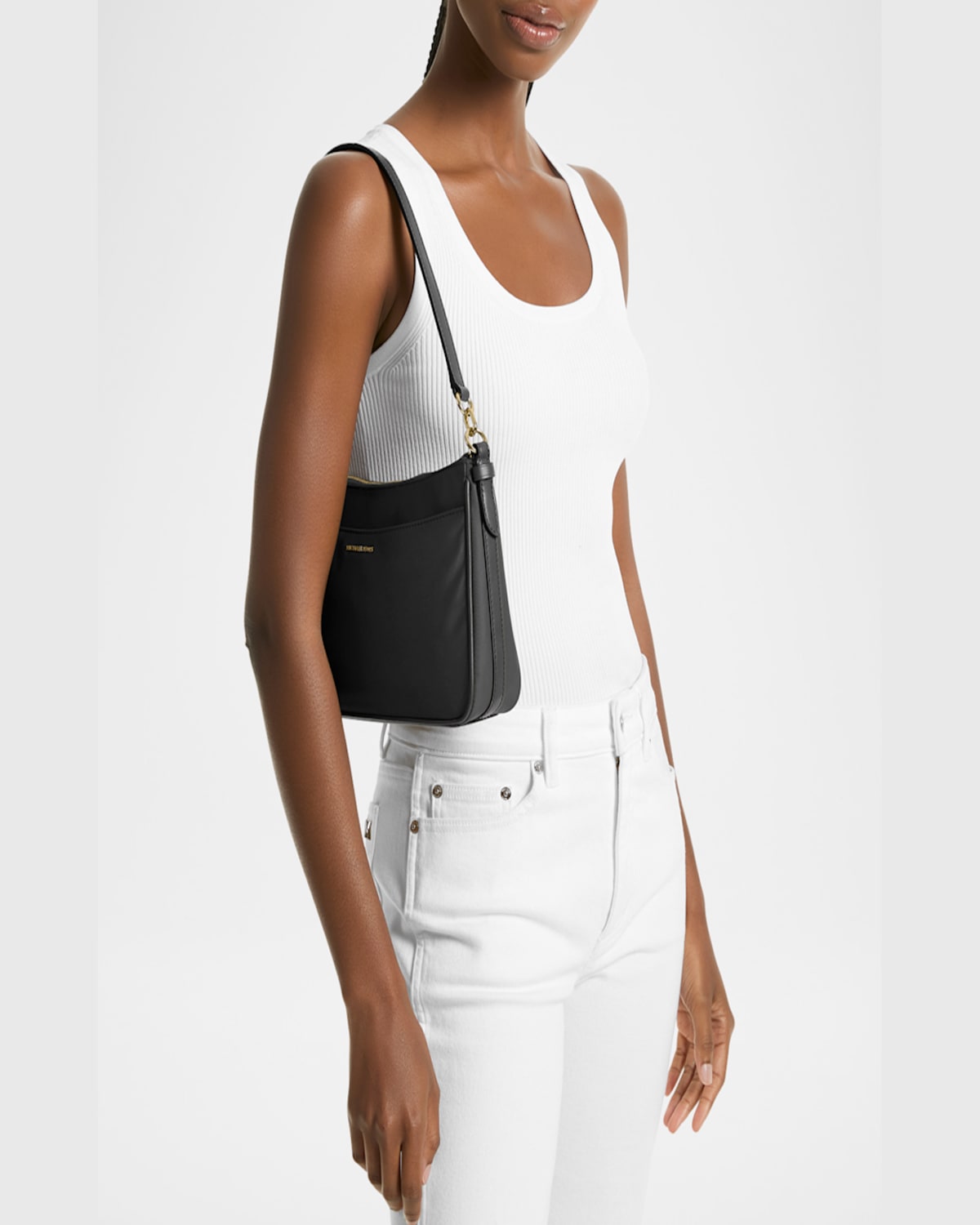 Michael Michael Kors Jet Set Medium Pochette Crossbody Bag In Black