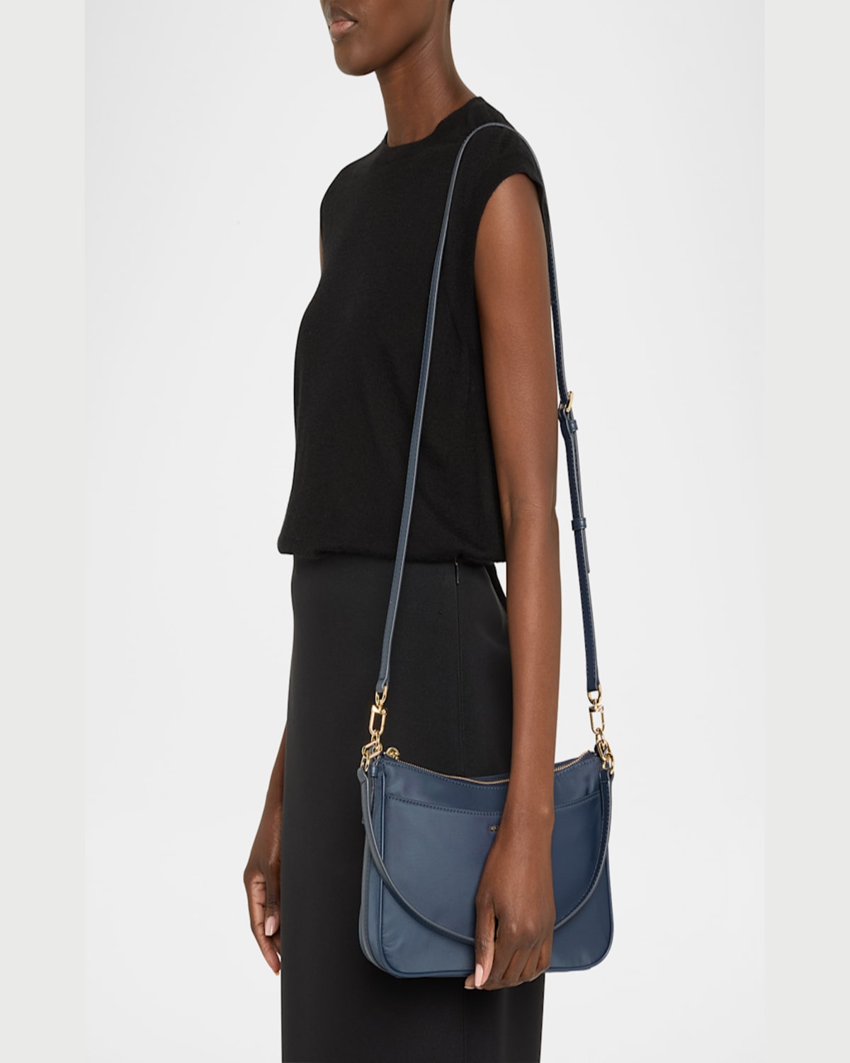 Michael Michael Kors Jet Set Medium Pochette Crossbody Bag In Navy