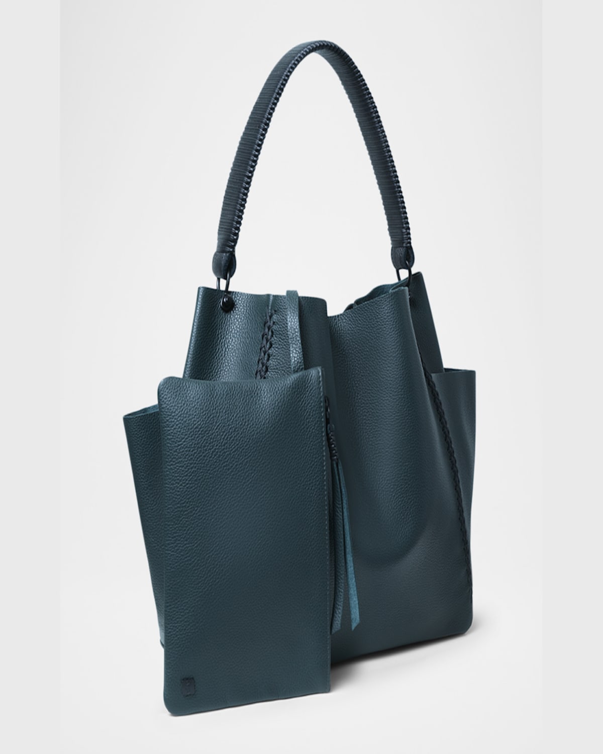 Callista Grained Leather Shoulder Bag In Pine