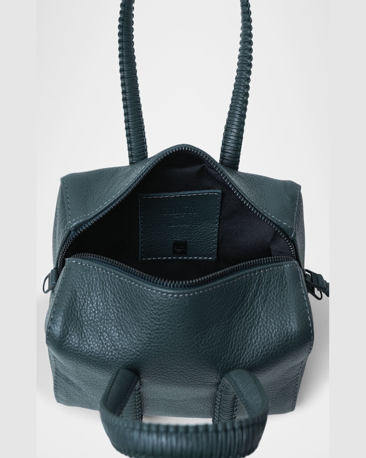 Callista Mini Bowling Grained Leather Top-handle Bag In Pine