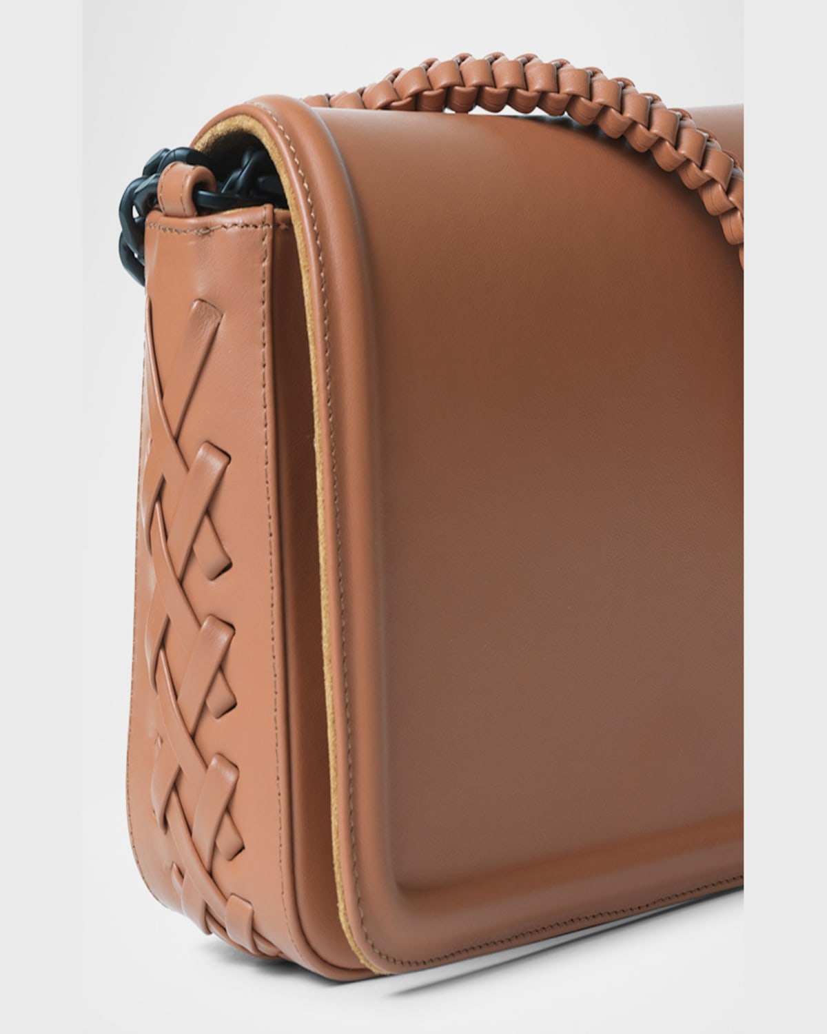Shop Callista Maxi Box Flap Leather Shoulder Bag In Caramel