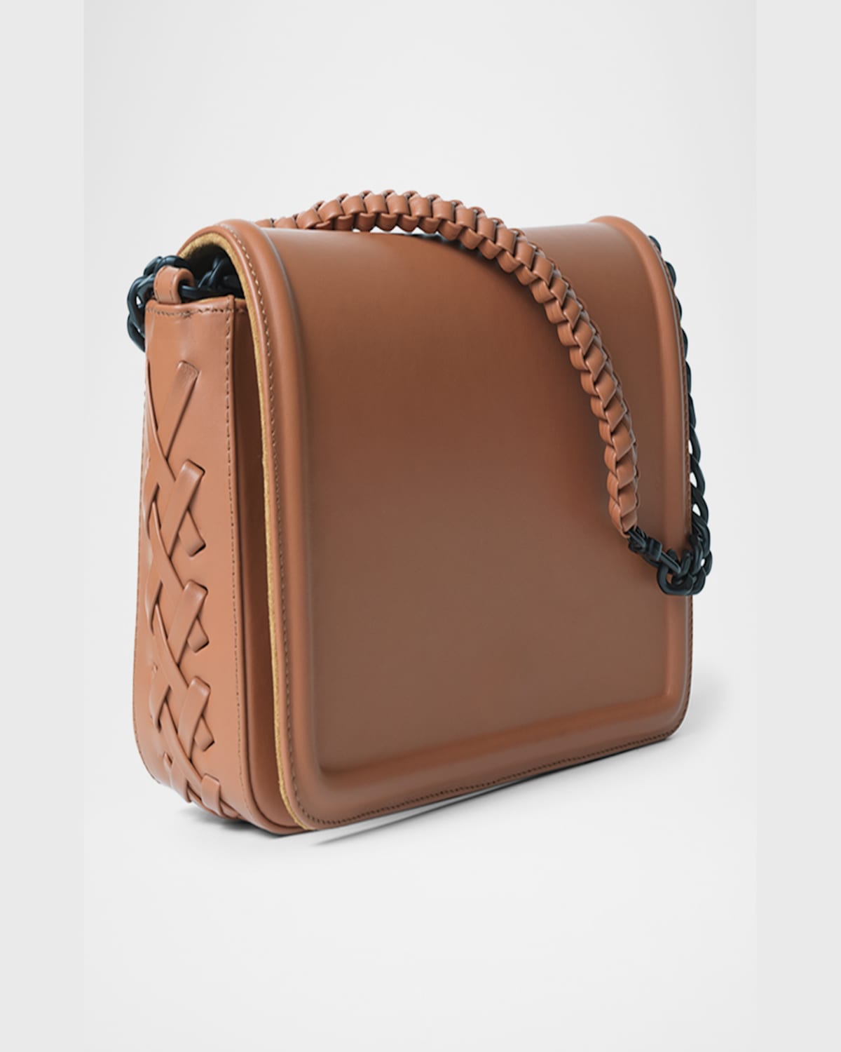 Shop Callista Maxi Box Flap Leather Shoulder Bag In Caramel