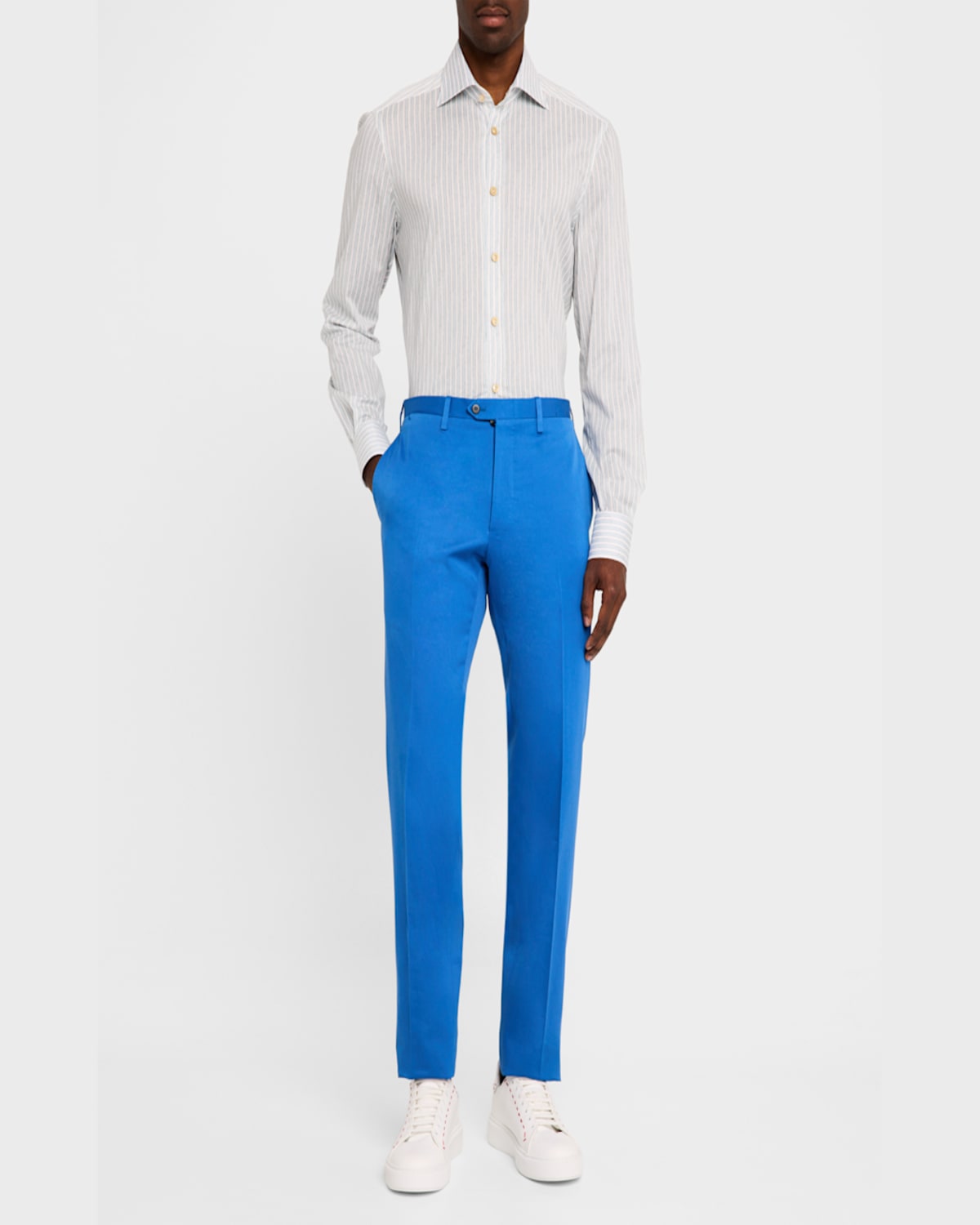KITON MEN'S NAPOLI COTTON-CASHMERE TROUSERS 