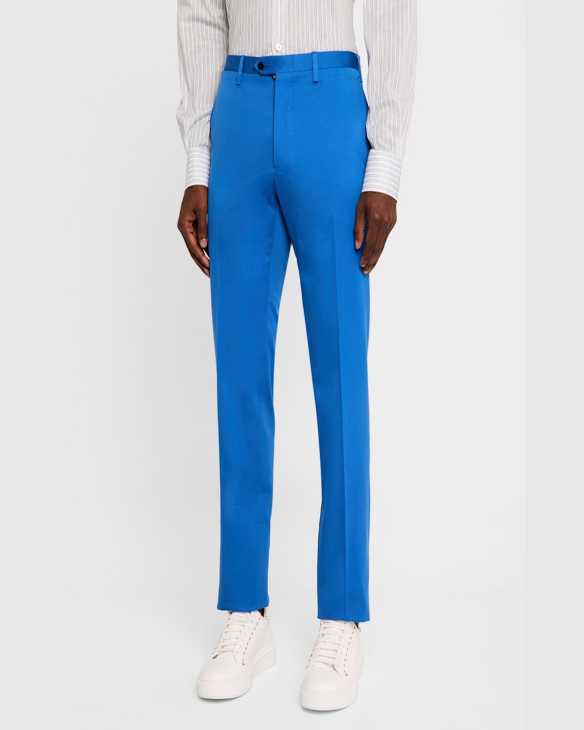 KITON MEN'S NAPOLI COTTON-CASHMERE TROUSERS 