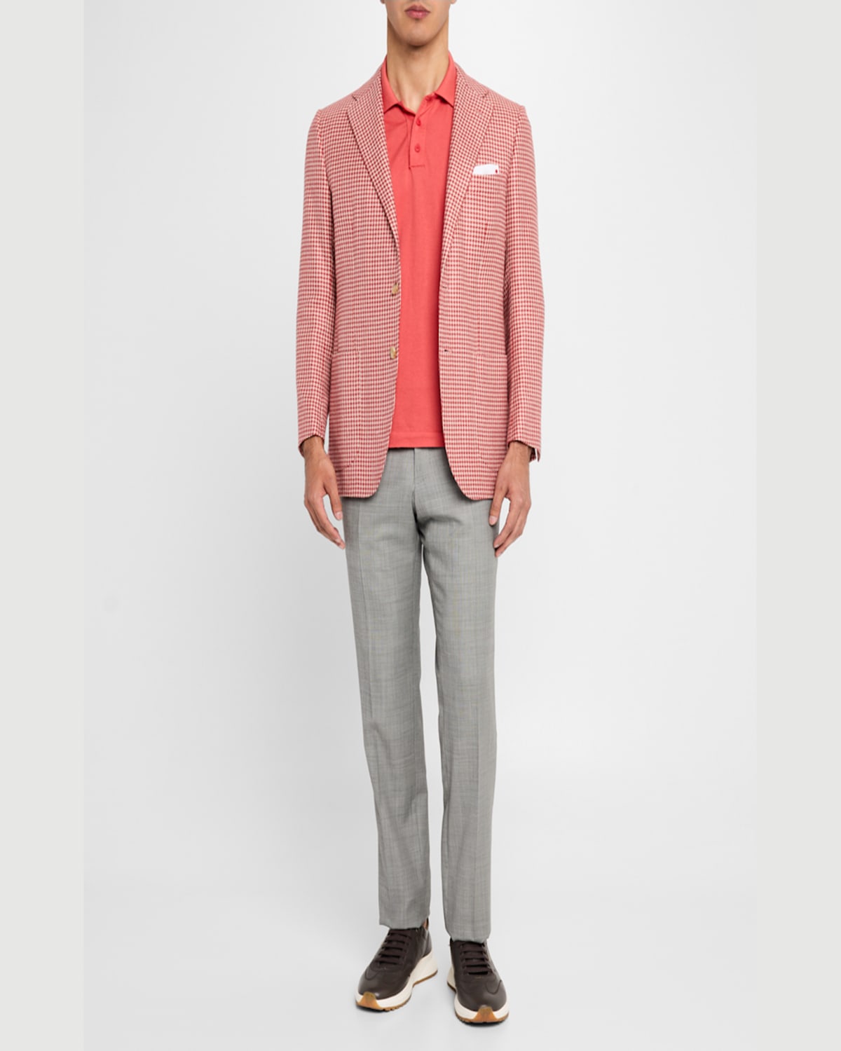 Kiton Men's Houndstooth Sport Coat In Red
