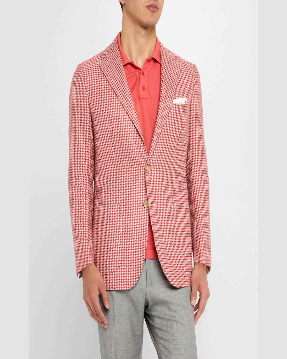 Kiton Men's Houndstooth Sport Coat In Red