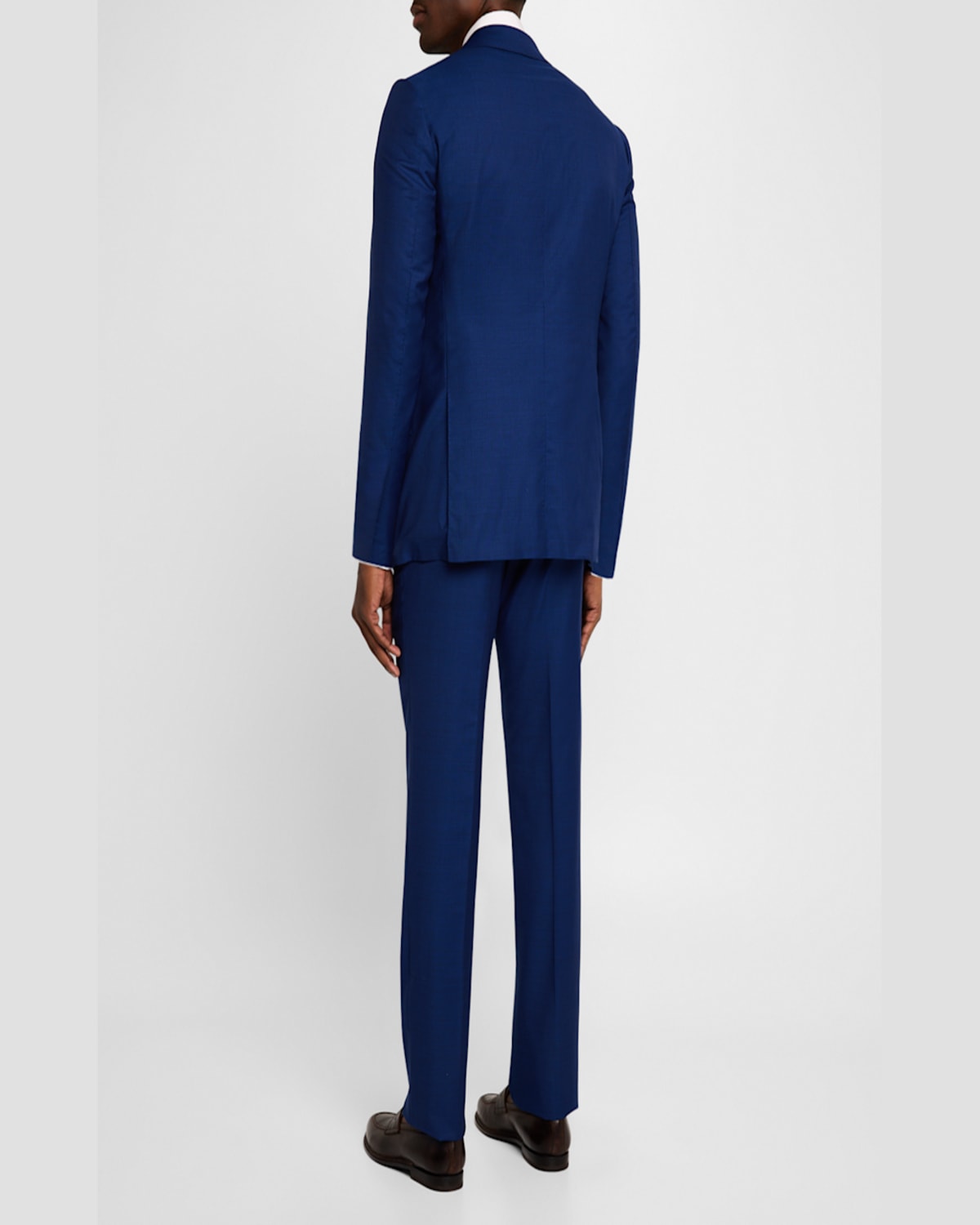 Kiton Men's Narrow Stripe Wool Suit In Blue