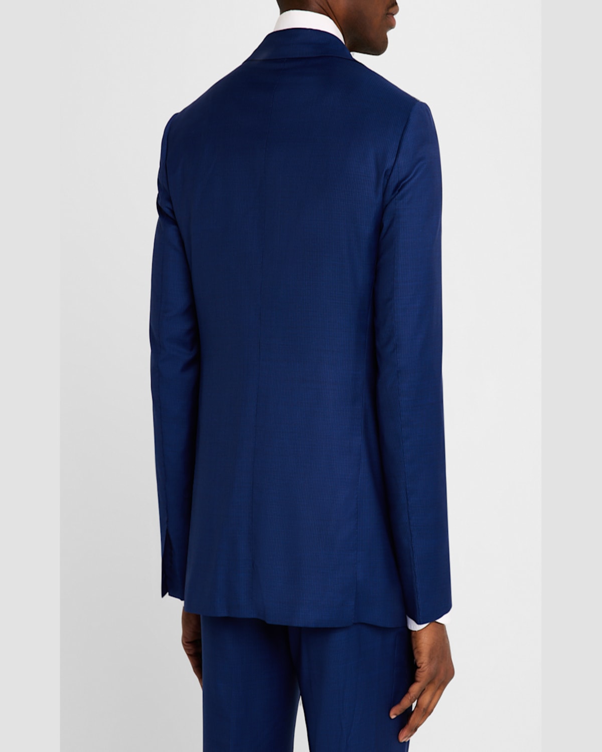 Kiton Men's Narrow Stripe Wool Suit In Blue