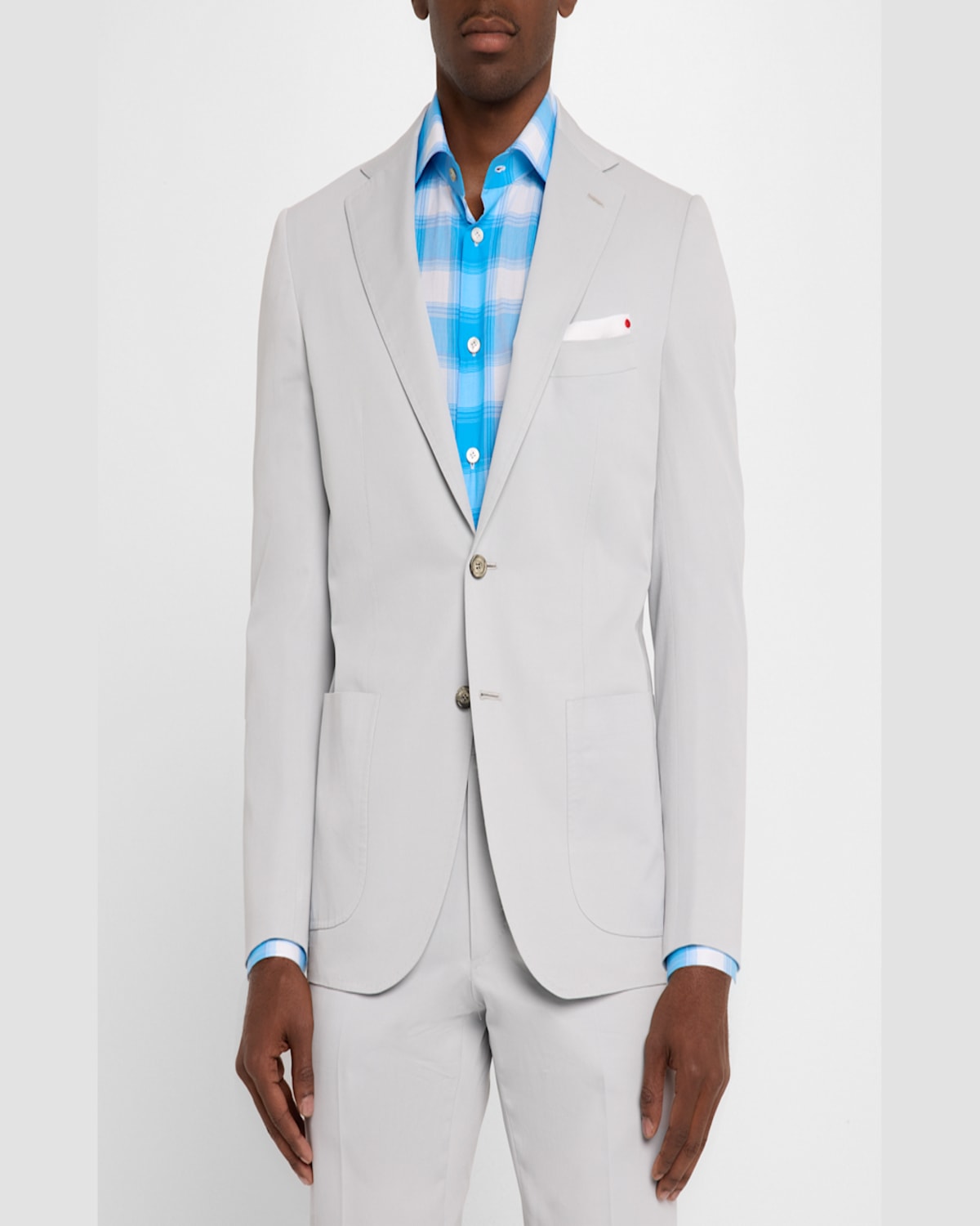 Shop Kiton Men's Solid Cashmere Blazer In Lt Gry