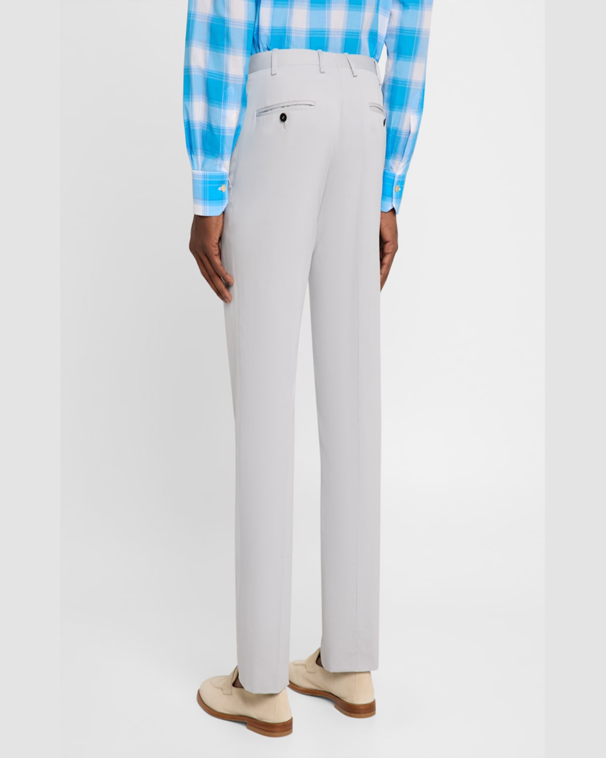 KITON MEN'S COTTON-CASHMERE TWILL TROUSERS 