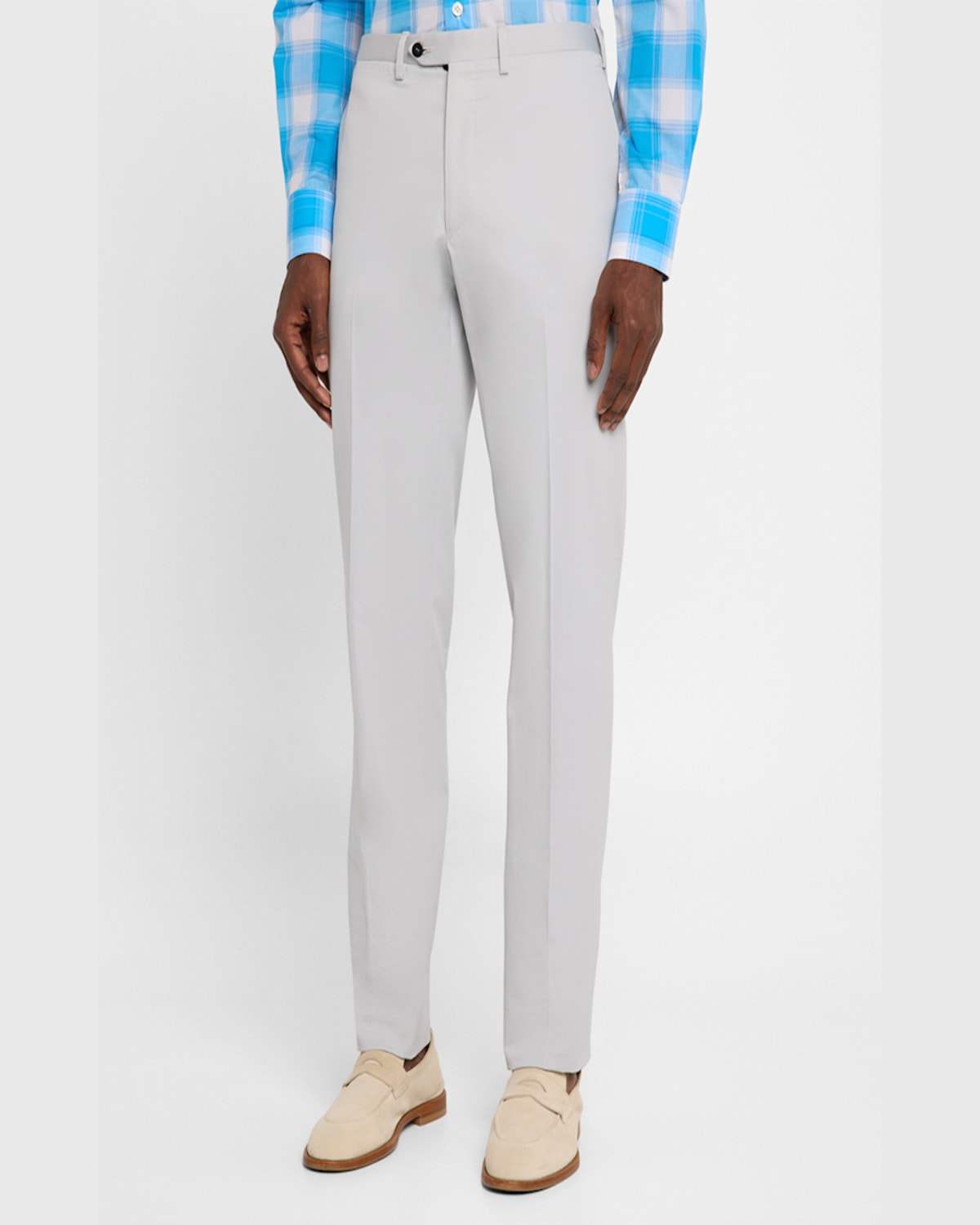 KITON MEN'S COTTON-CASHMERE TWILL TROUSERS 