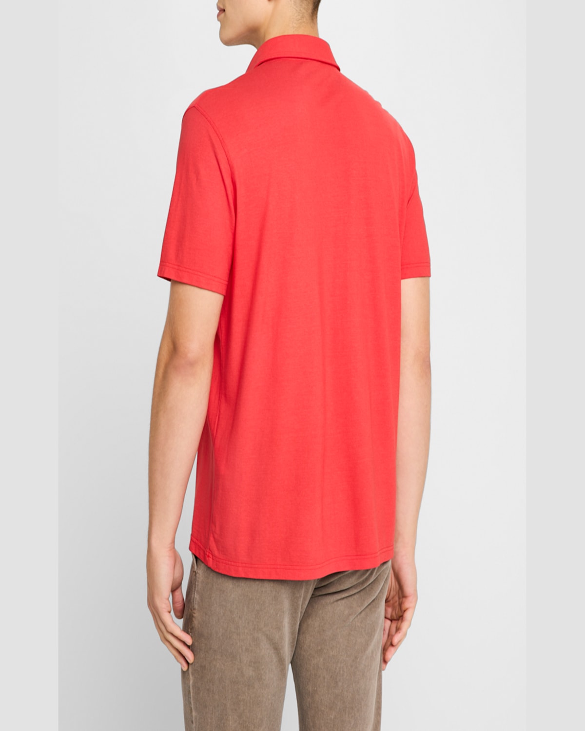 Shop Kiton Men's Cotton Polo Shirt In Red