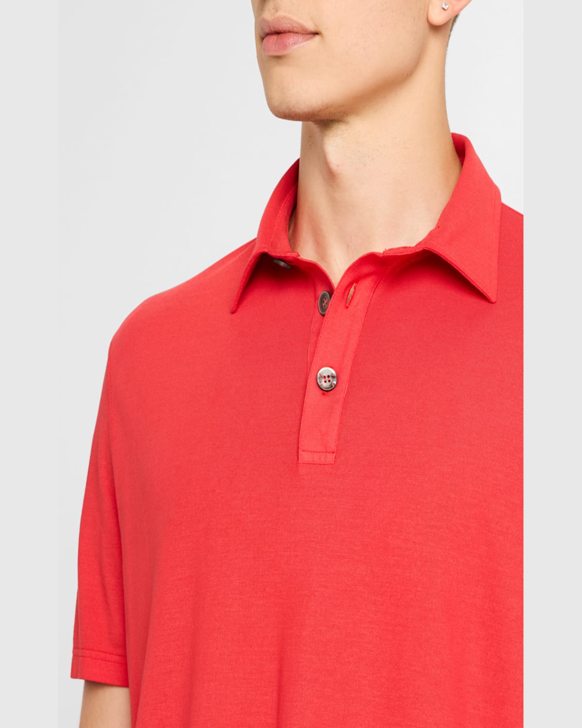 Shop Kiton Men's Cotton Polo Shirt In Red