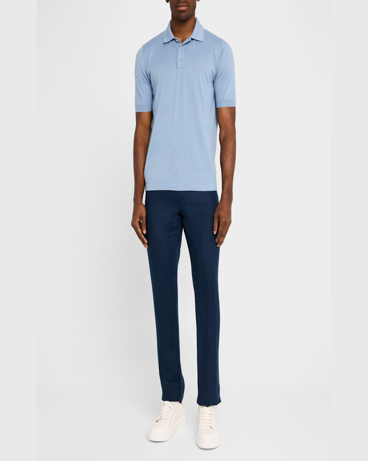 KITON MEN'S COTTON SLIM FIT POLO SHIRT 