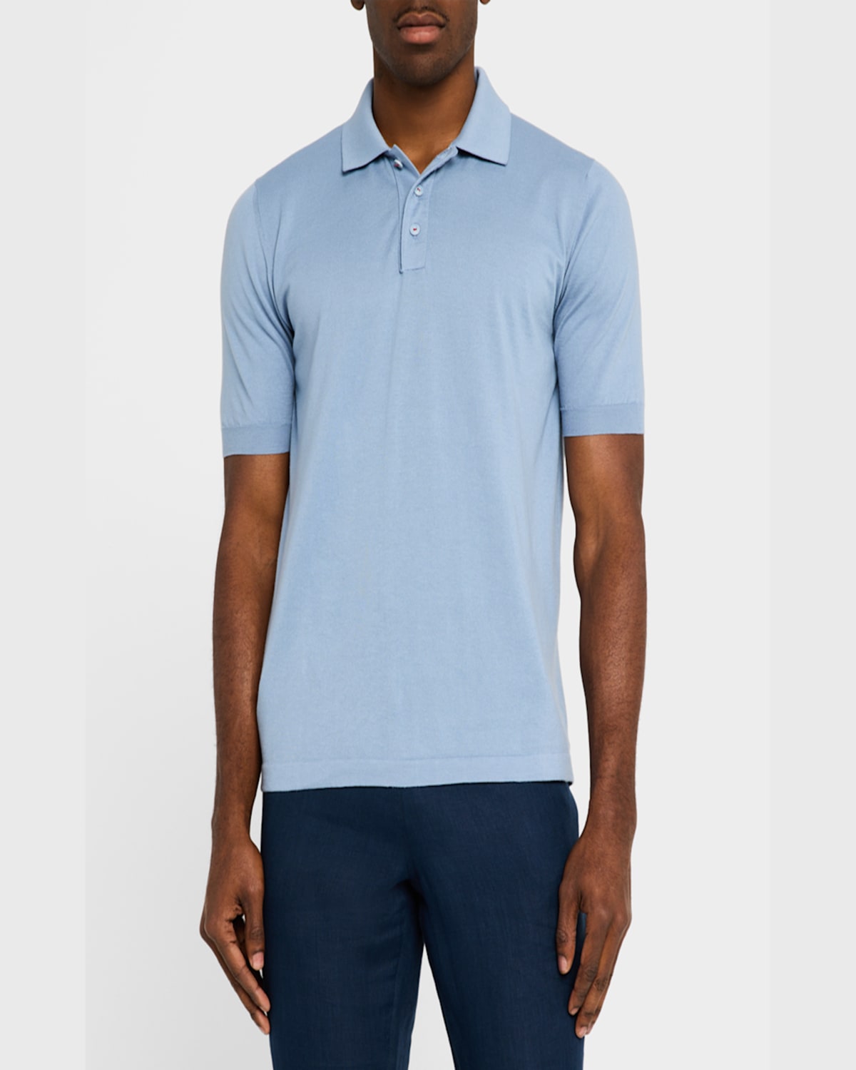 KITON MEN'S COTTON SLIM FIT POLO SHIRT 