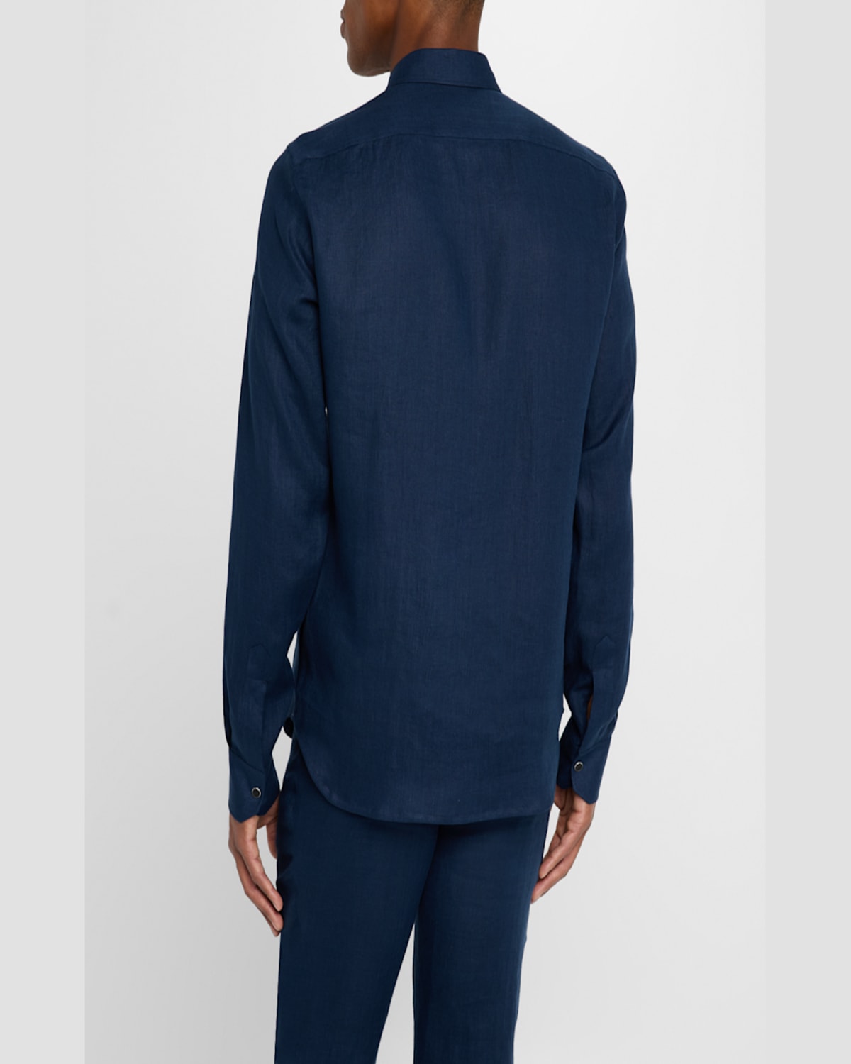 KITON MEN'S LINEN SNAP-FRONT OVERSHIRT 