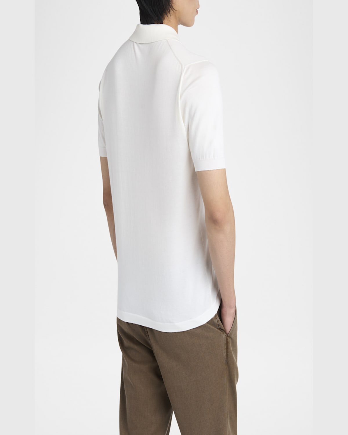 KITON MEN'S CONTRAST-STITCH POLO SHIRT 