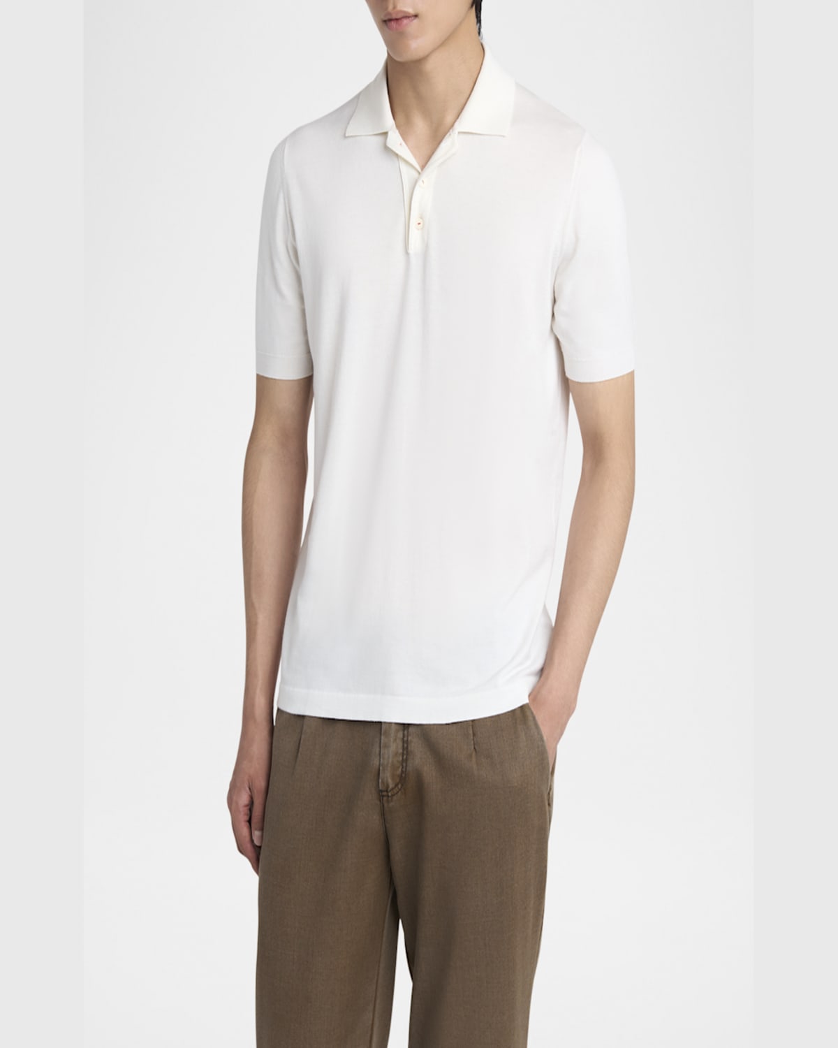 KITON MEN'S CONTRAST-STITCH POLO SHIRT 