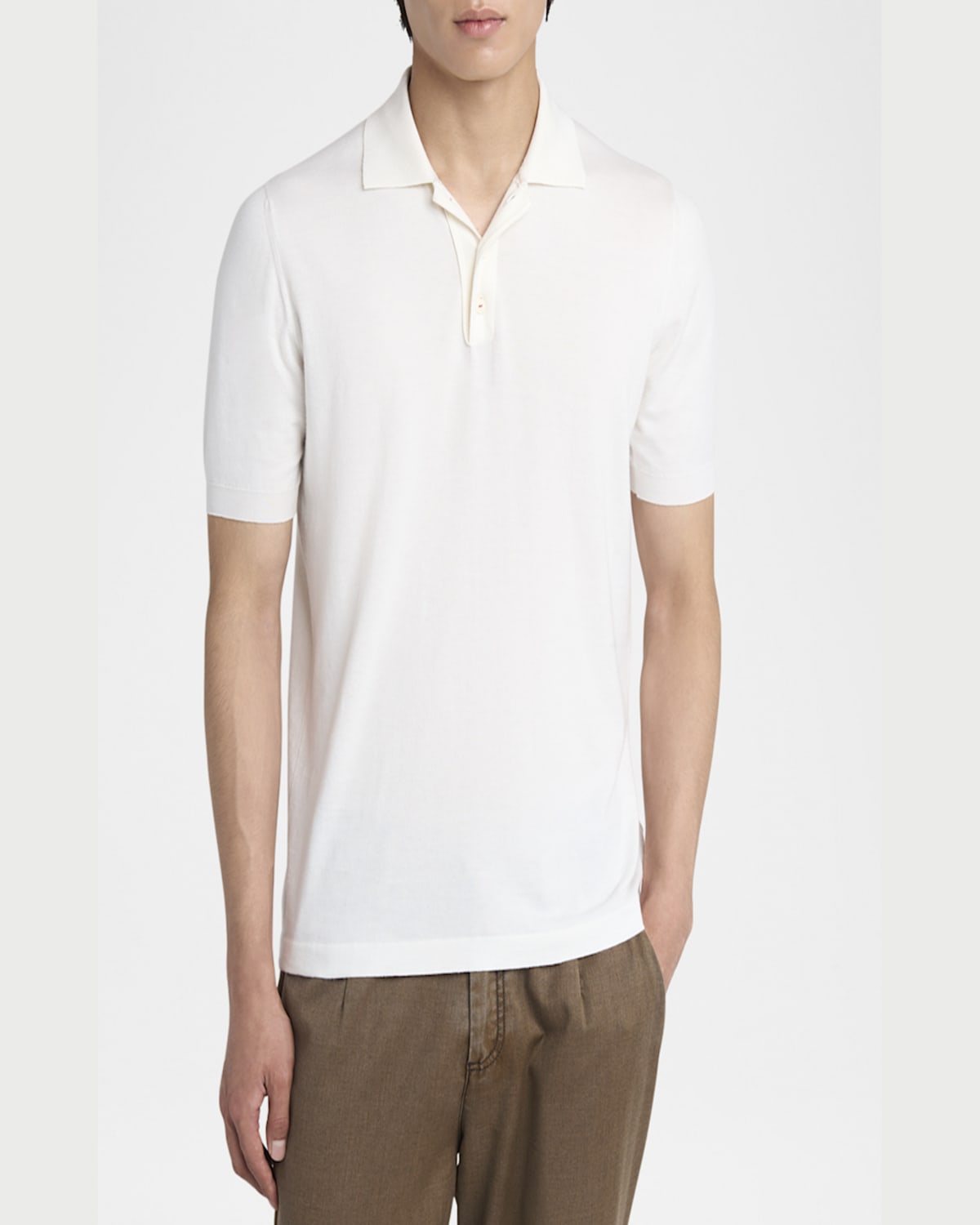 KITON MEN'S CONTRAST-STITCH POLO SHIRT 