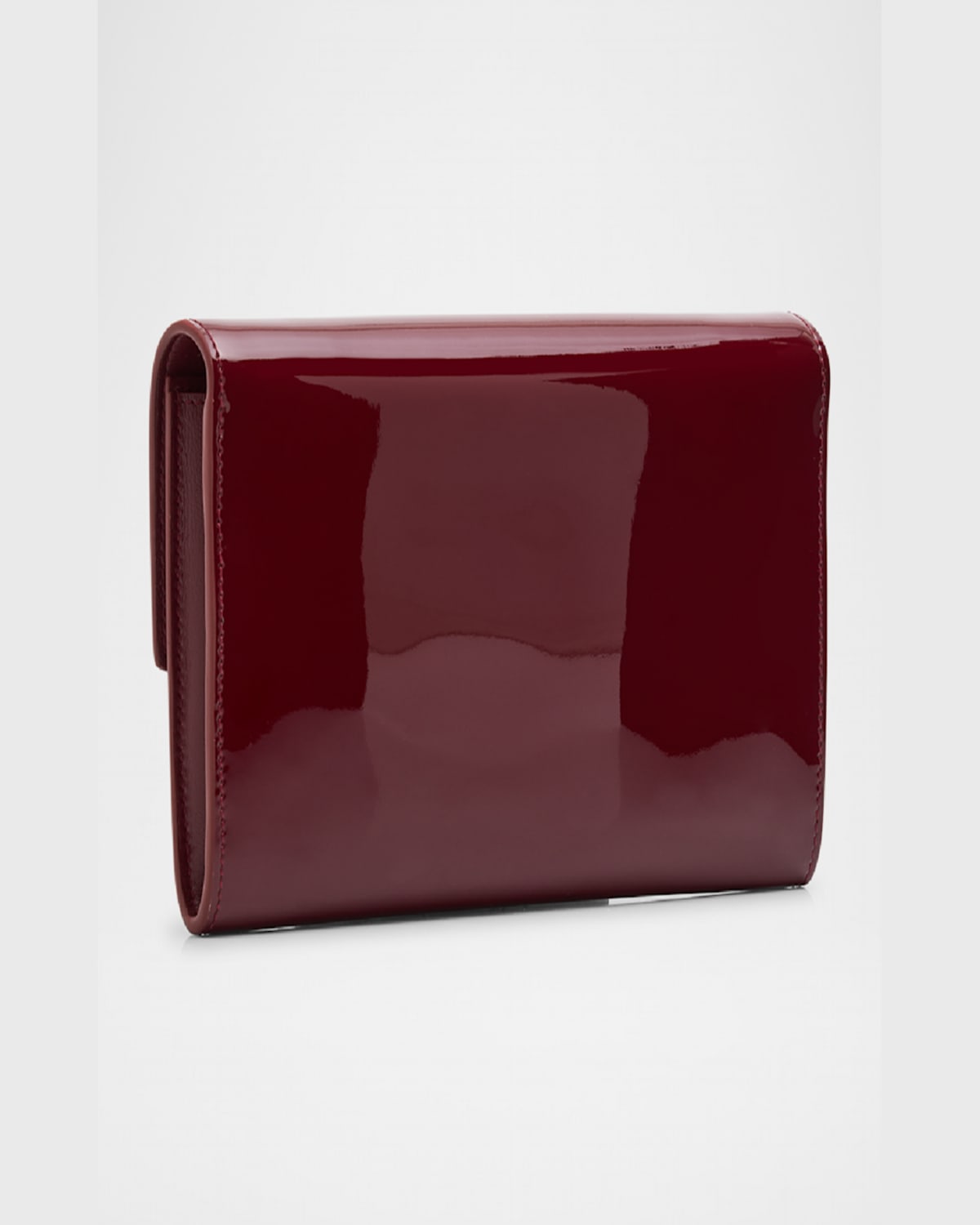 Saint Laurent Ysl Wallet On Chain In Patent Leather In Grenade