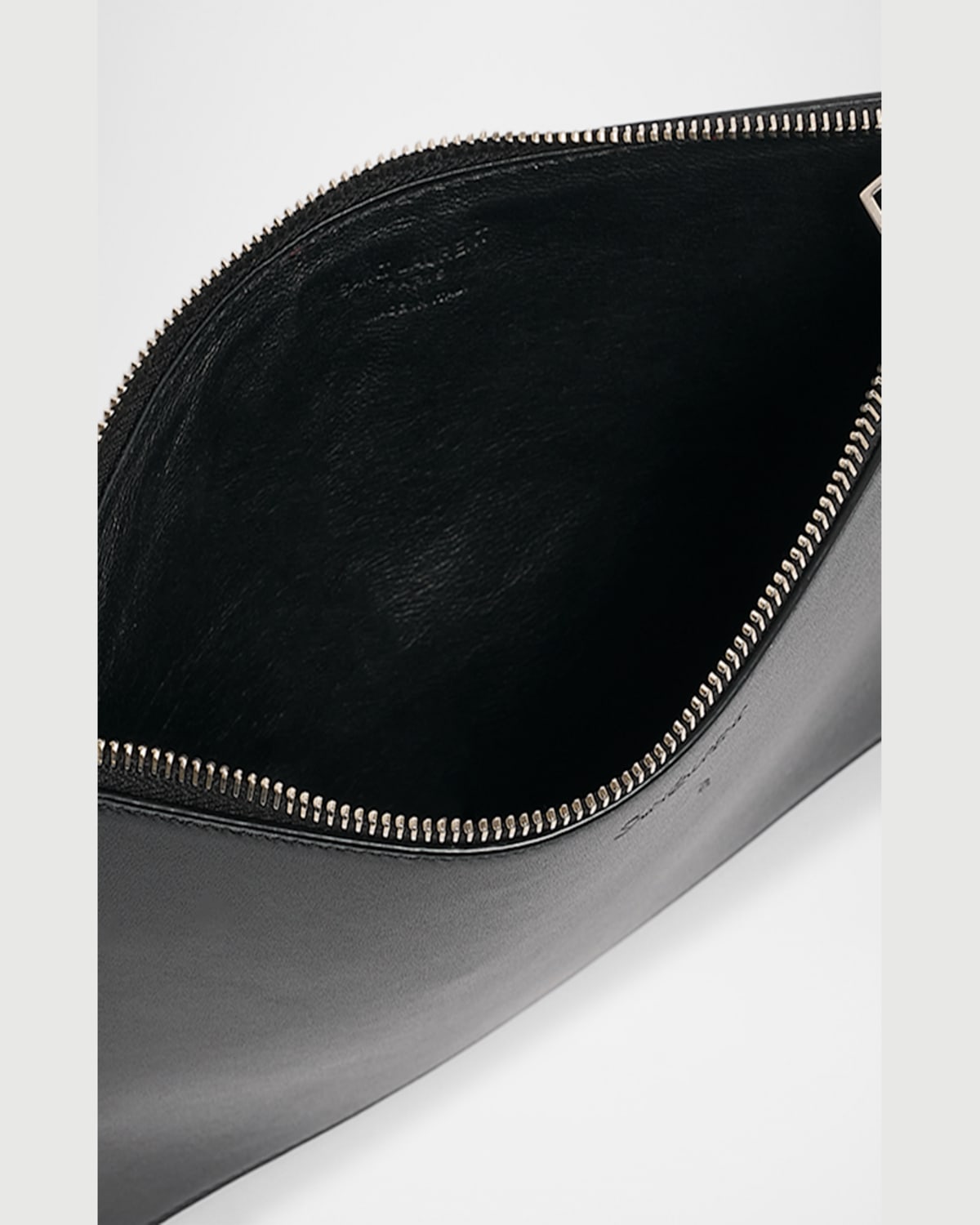 Saint Laurent Double-zip Travel Pouch Bag In Leather In Black