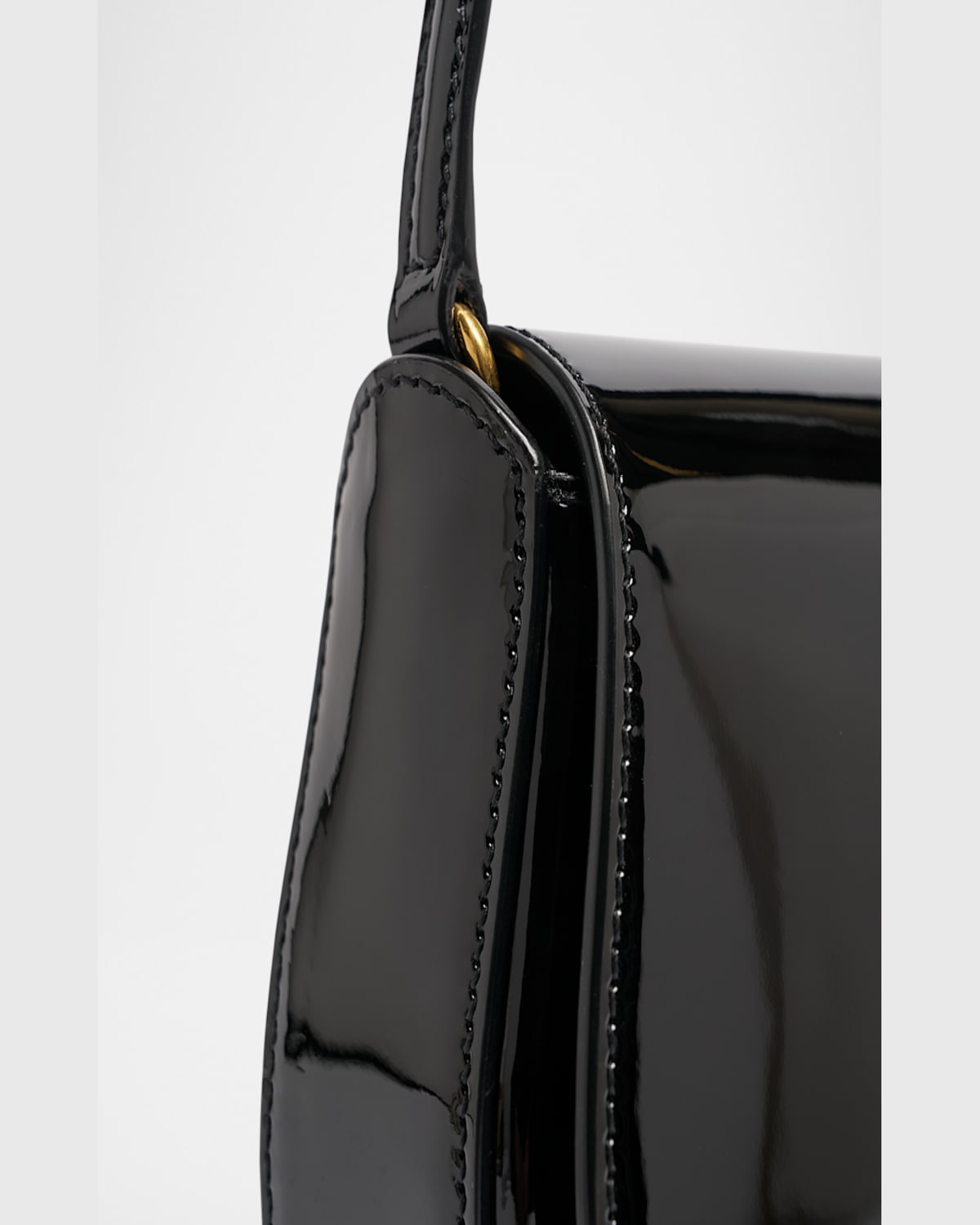 Saint Laurent Mini Ysl Shoulder Bag In Patent Leather In Black
