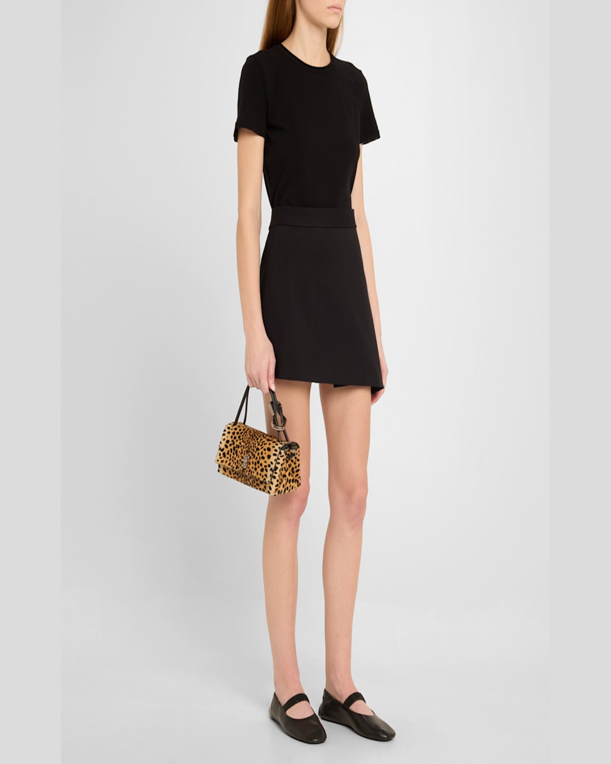 Marc Jacobs Leopard Print Dual Mini Shoulder Bag In Black Multi