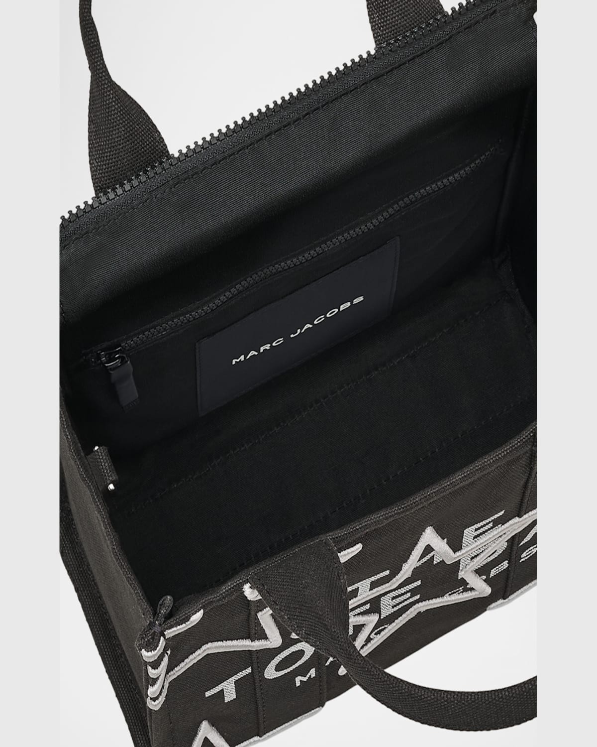 Marc Jacobs The Star Canvas Medium Tote Bag In Black