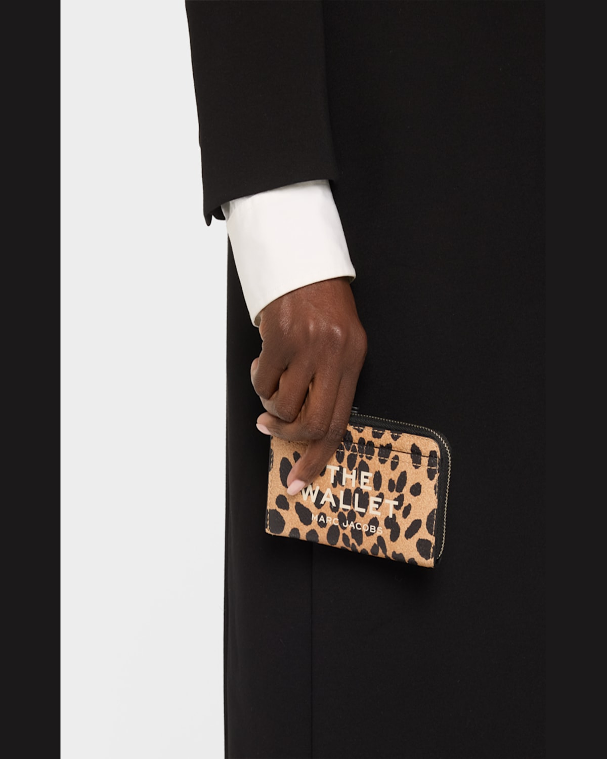 Marc Jacobs The Top Zip Multi Cheetah Printed Leather Wallet In Black Multi