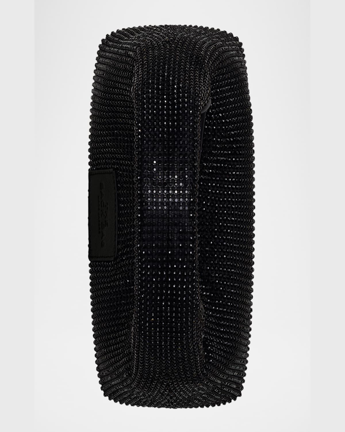 Shop Marc Jacobs The Mini Sack Rhinestone Top-handle Bag In Black