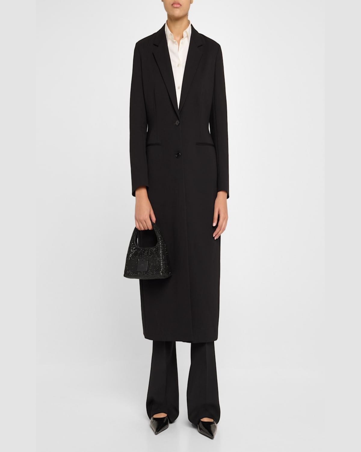 Shop Marc Jacobs The Mini Sack Rhinestone Top-handle Bag In Black
