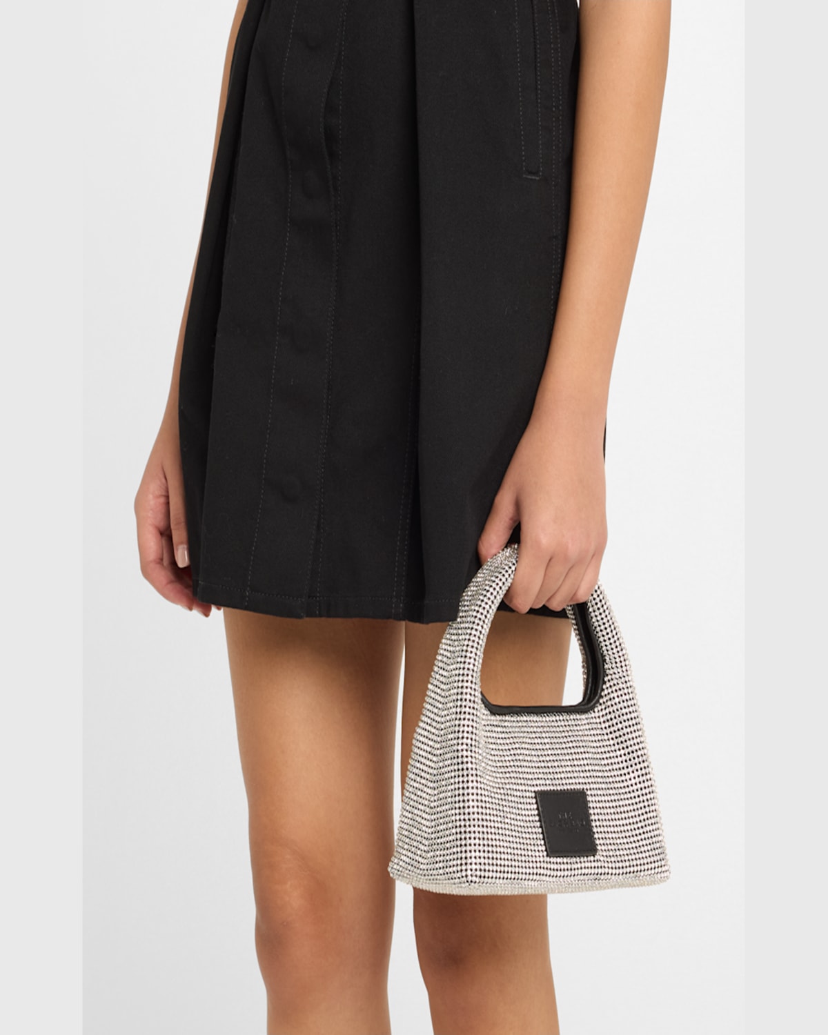 Shop Marc Jacobs The Mini Sack Rhinestone Top-handle Bag In Crystals