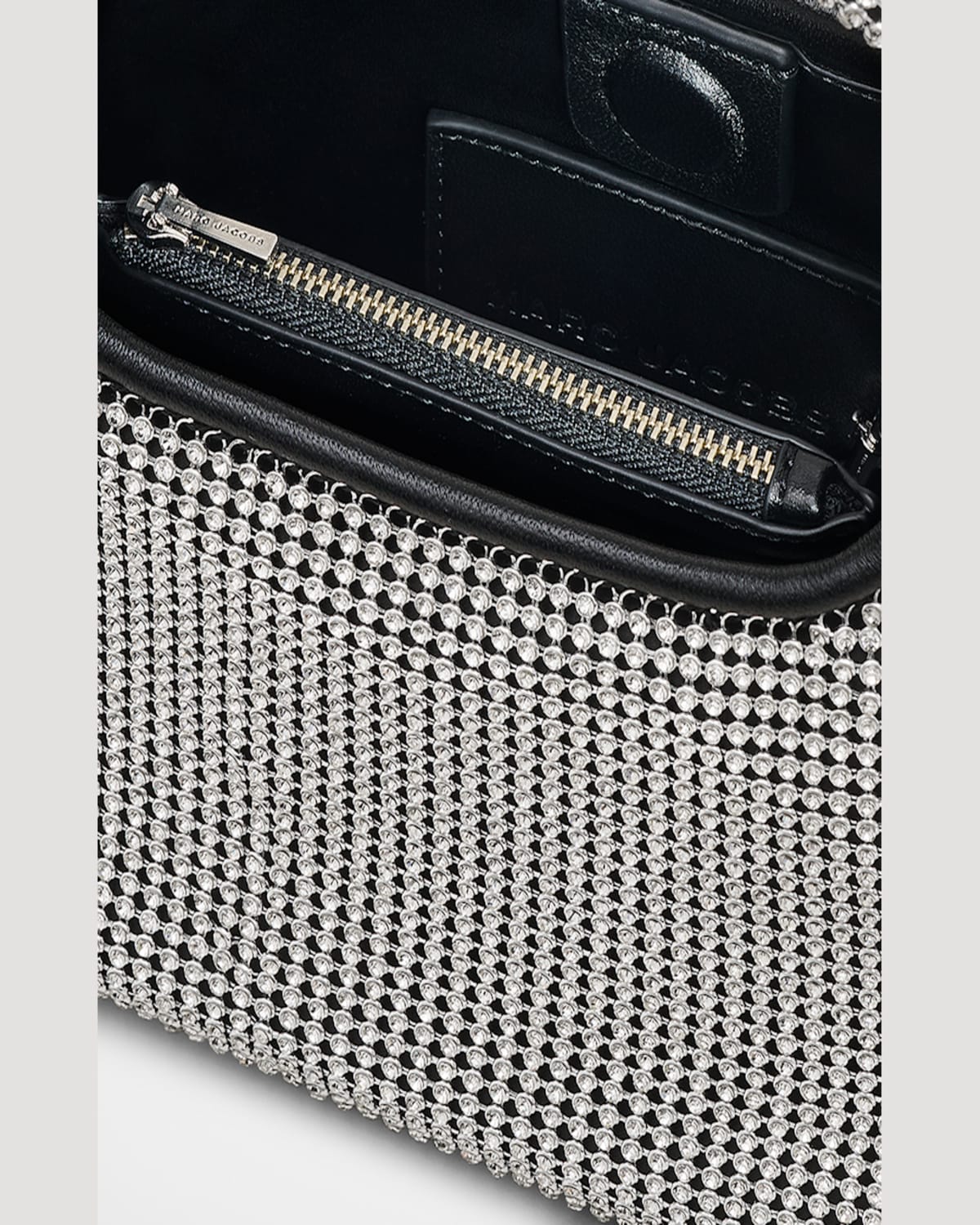 Shop Marc Jacobs The Mini Sack Rhinestone Top-handle Bag In Crystals