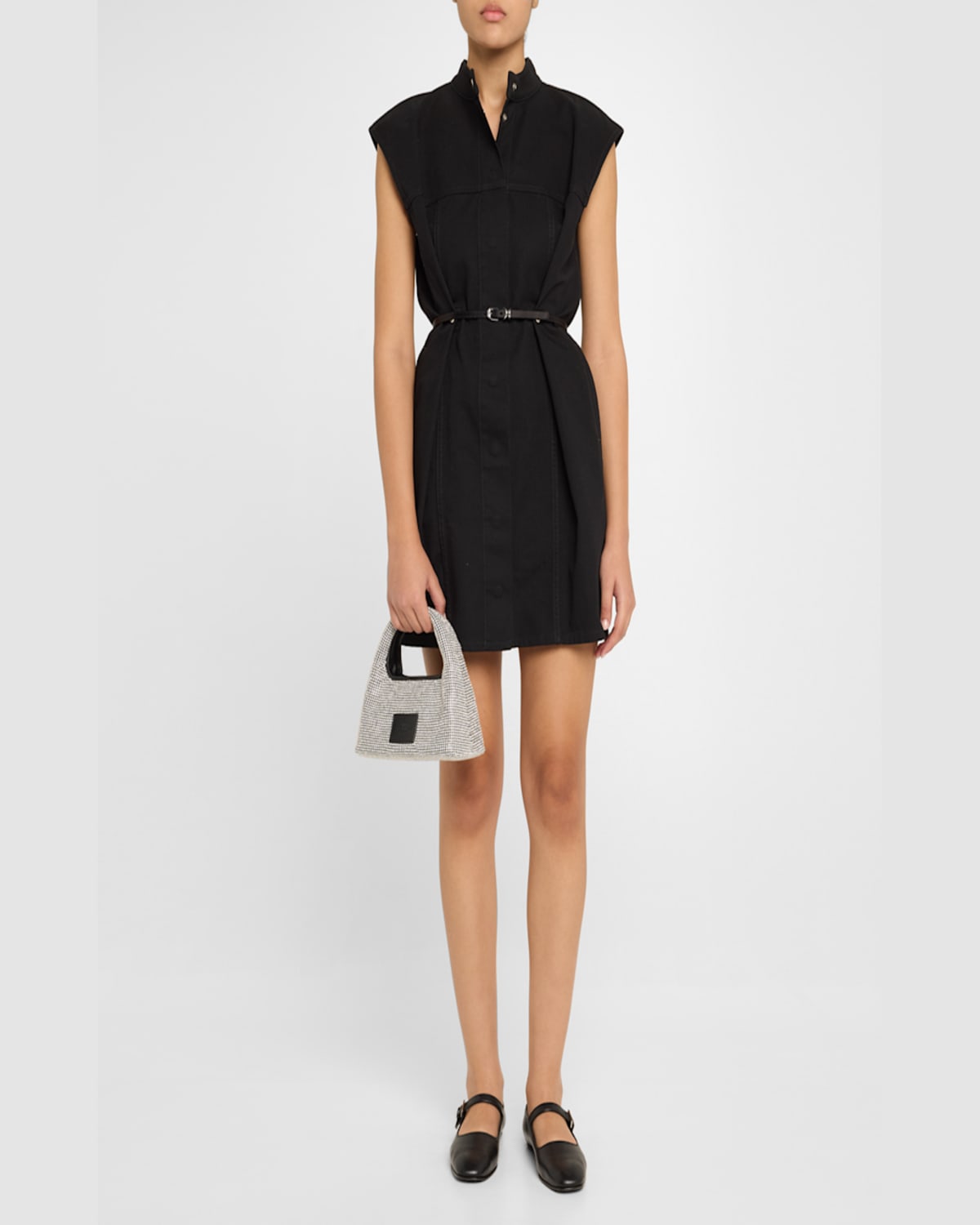Shop Marc Jacobs The Mini Sack Rhinestone Top-handle Bag In Crystals