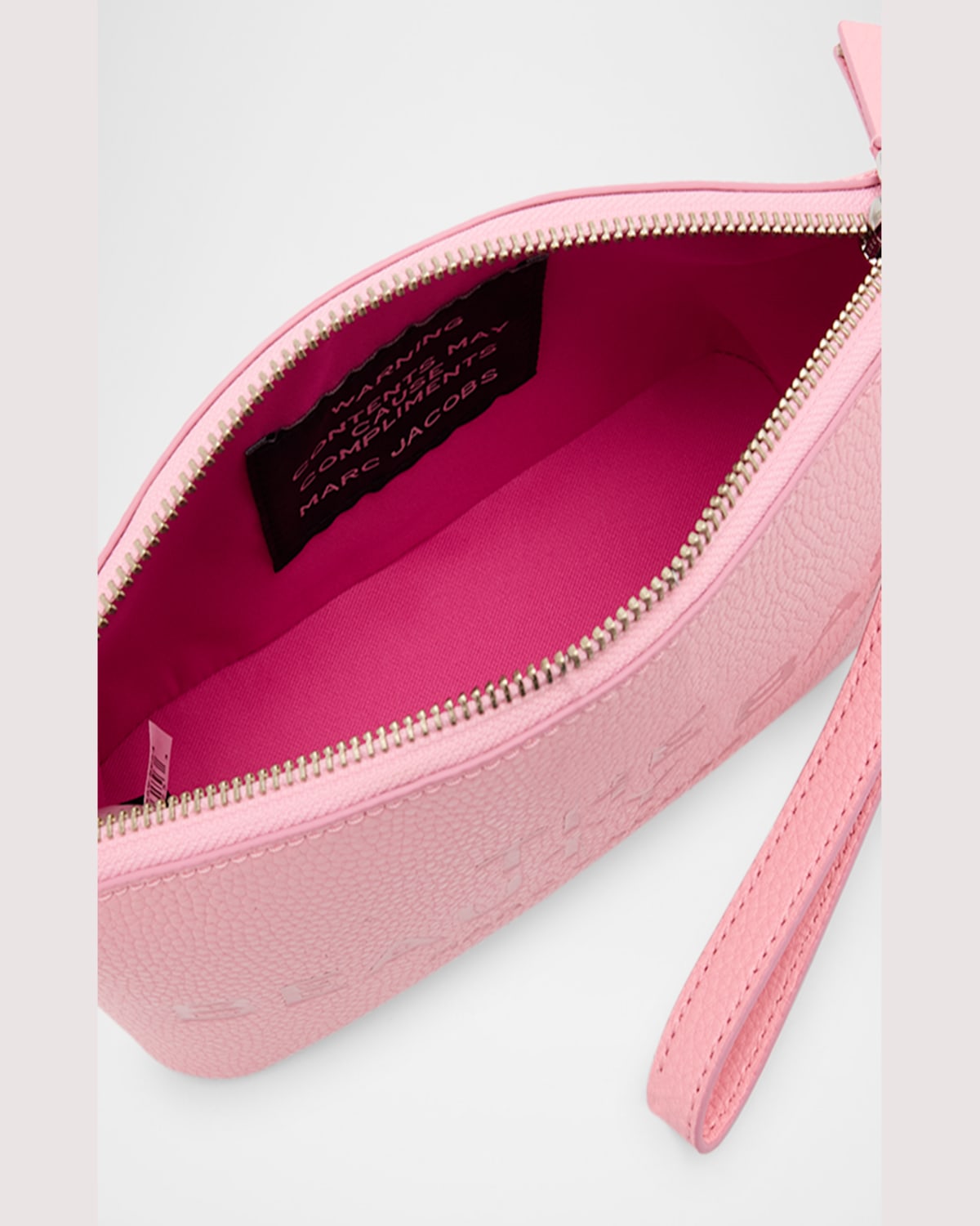Marc Jacobs Beauty Pouch Bag In Grained Leather In Pink