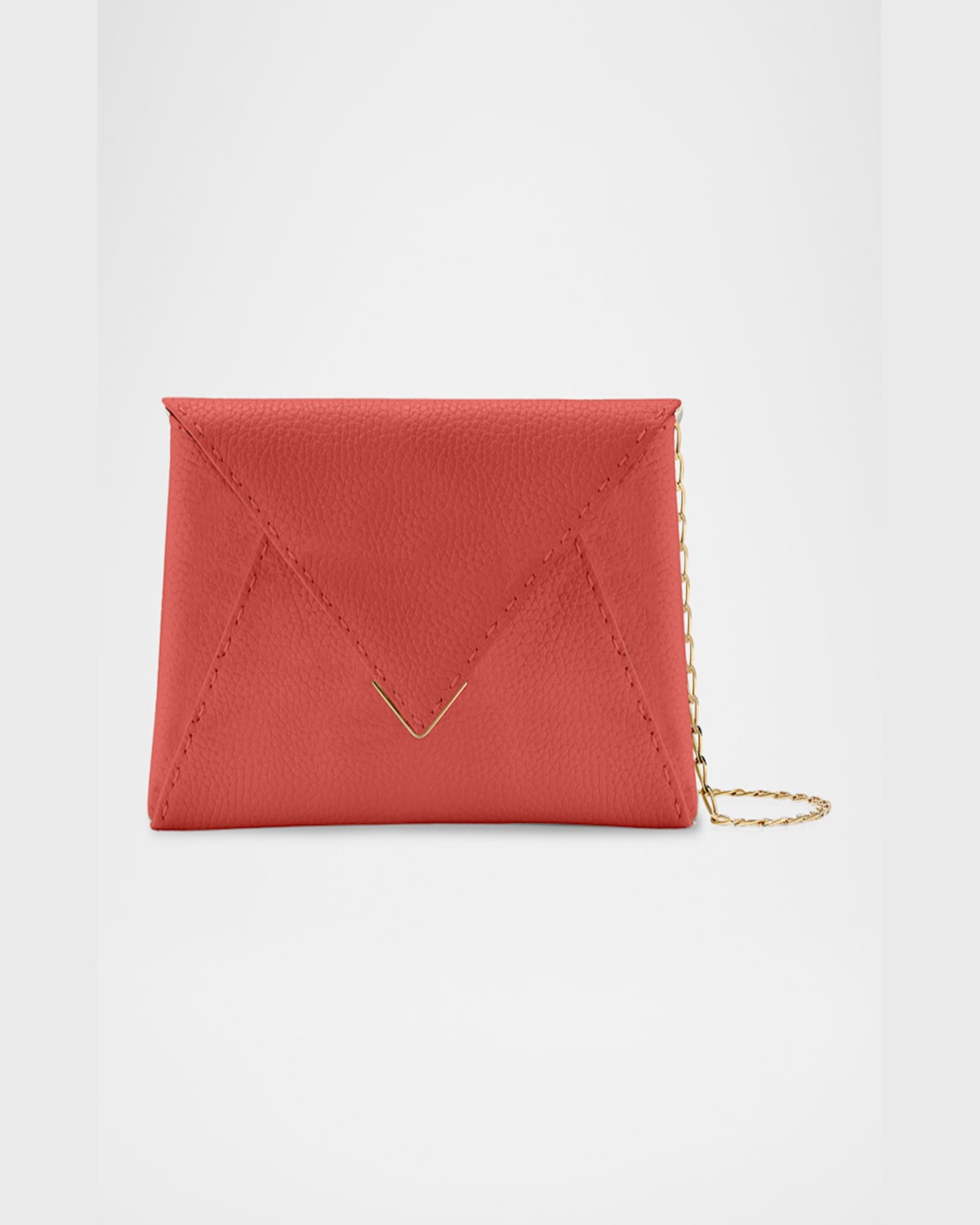 Tyler Ellis Lee Small Pouchet Leather Clutch Bag In Geranium